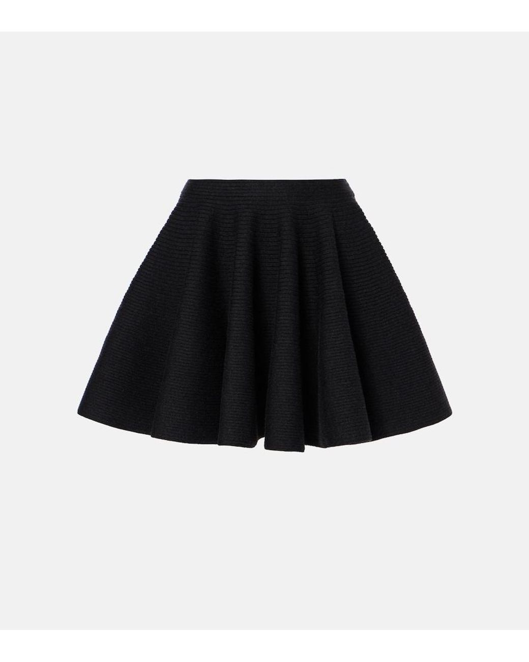 Alaïa Black Wool-Blend Miniskirt