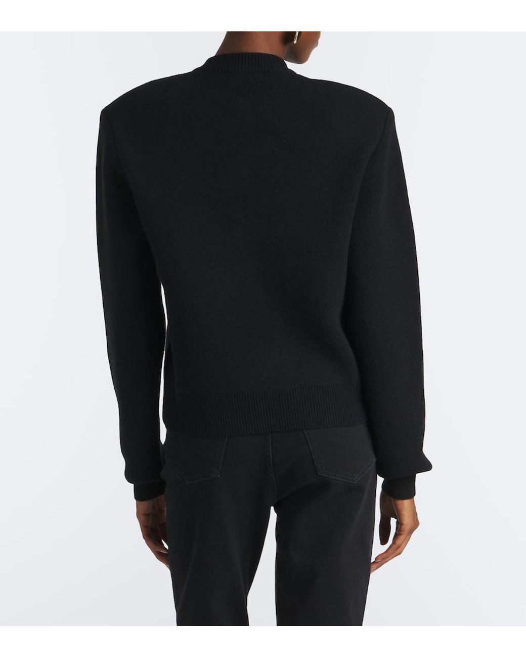 Balmain Black Cashmere And Wool Cardigan