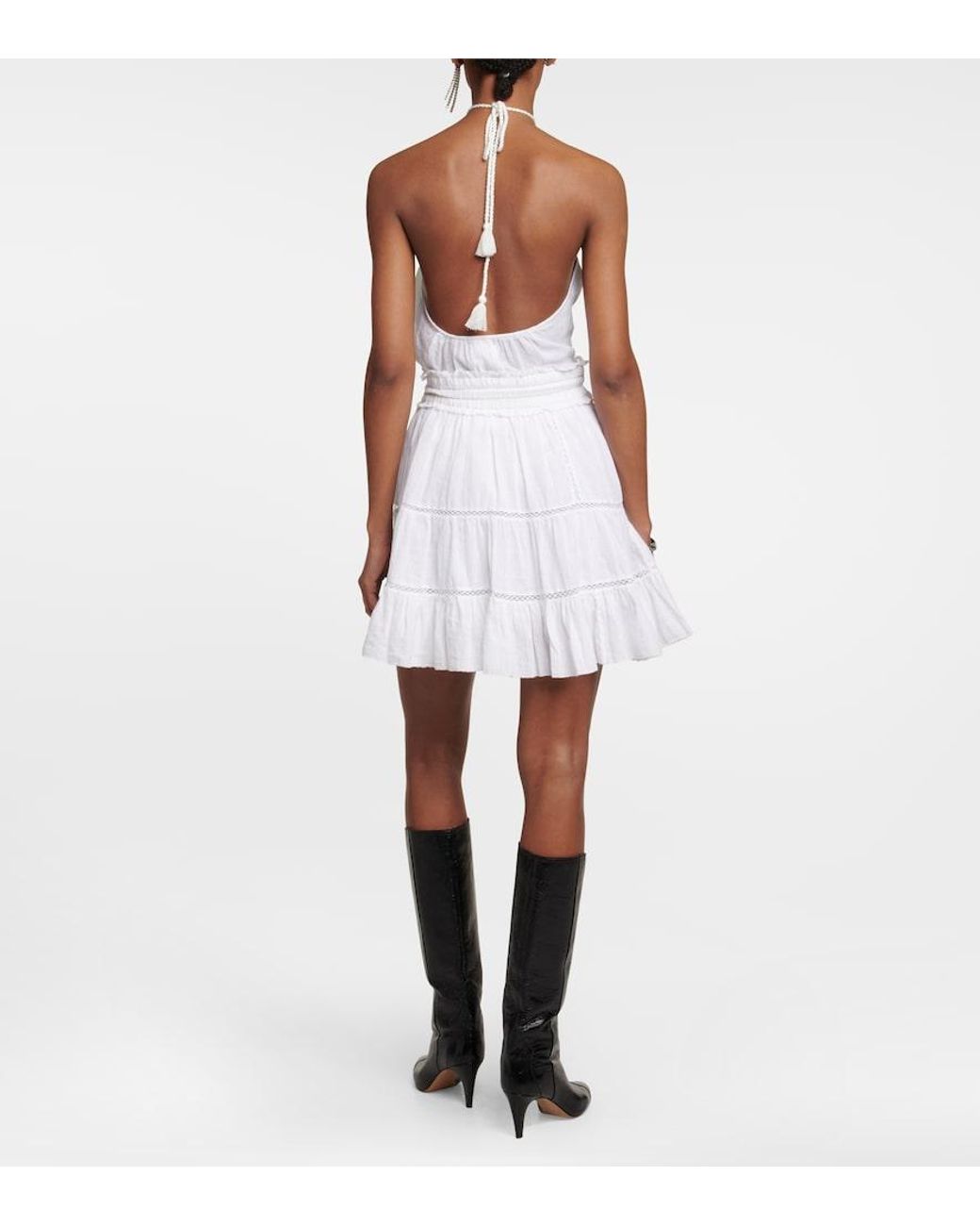 Isabel Marant White Lioline Cotton-Blend Gauze Mini Skirt