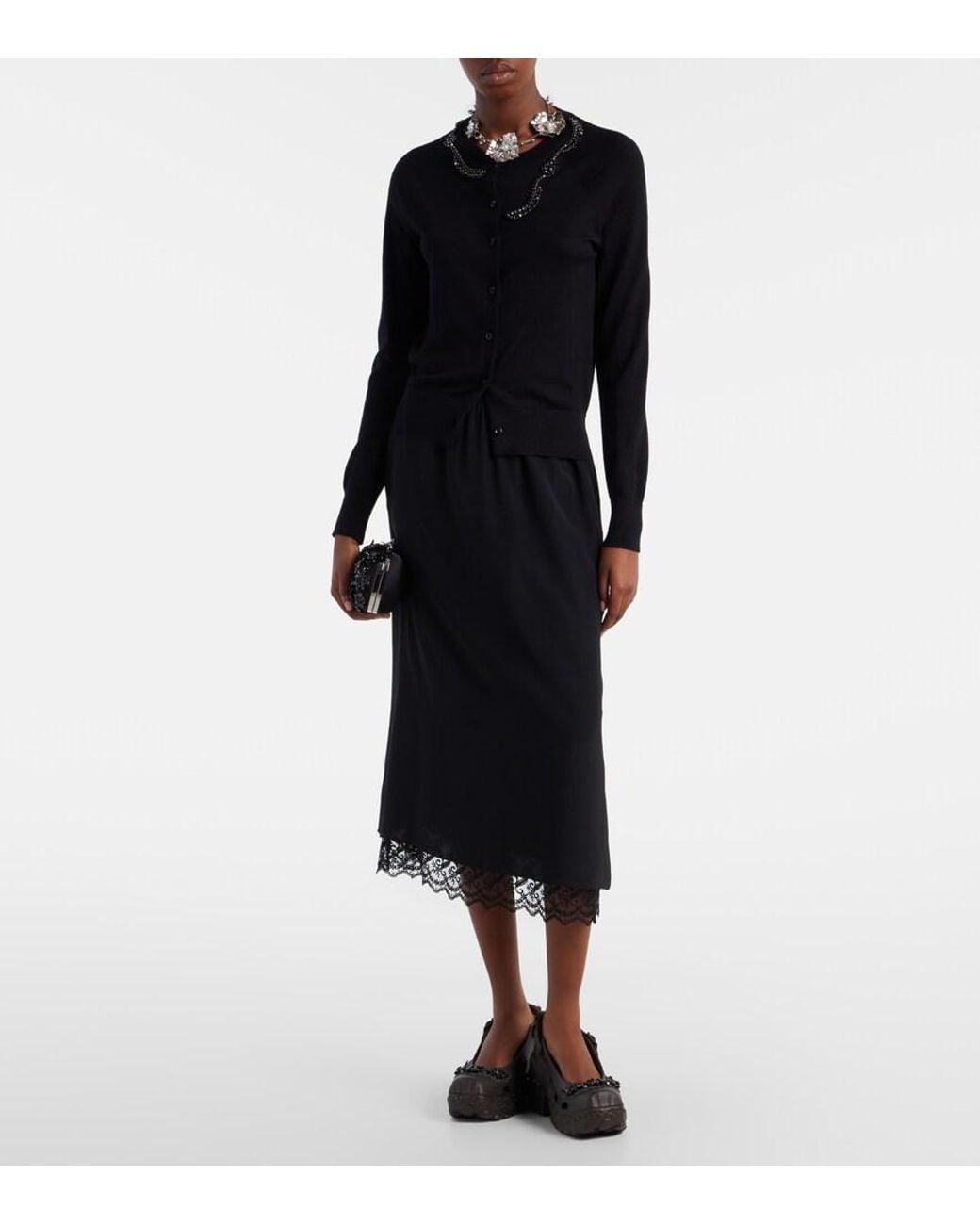 Simone Rocha Black X Crocs Embellished Slingback Pumps