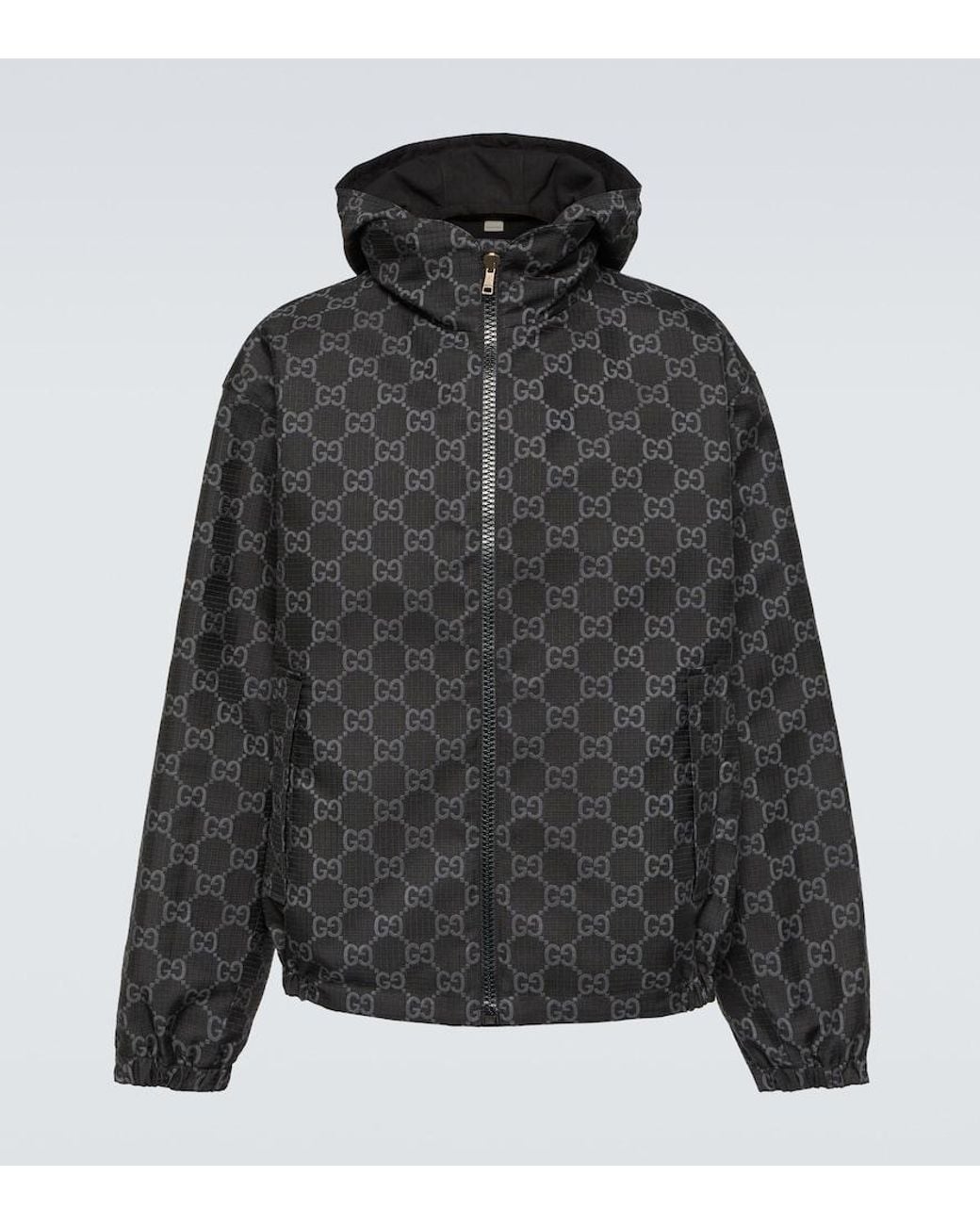 Gucci Black Interlocking Logo Ripstop Jacket for men