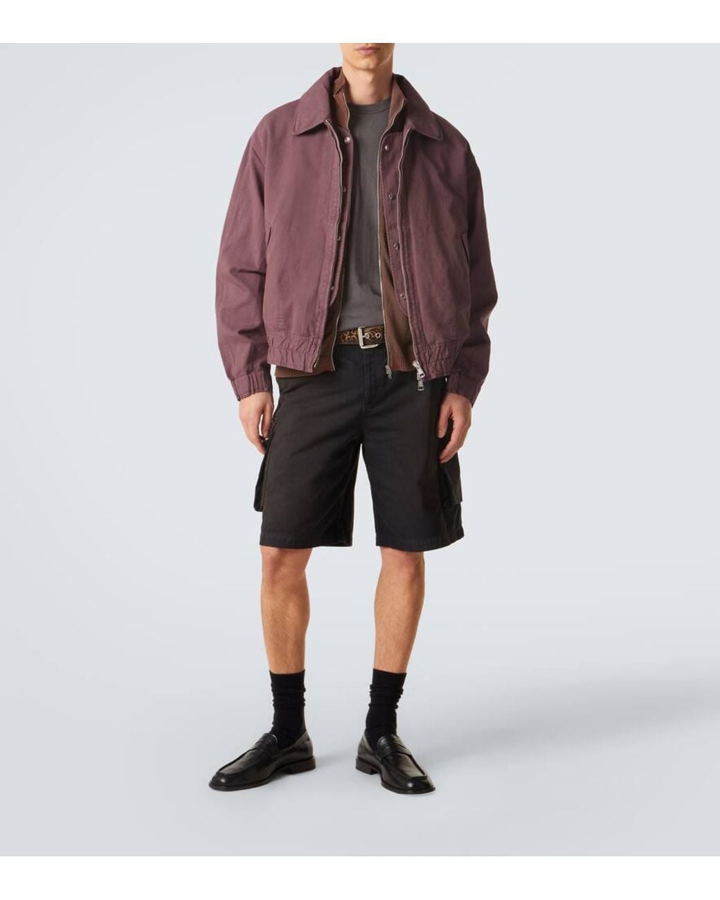 Our Legacy Purple Command Cotton And Linen Bomber Jacket for men
