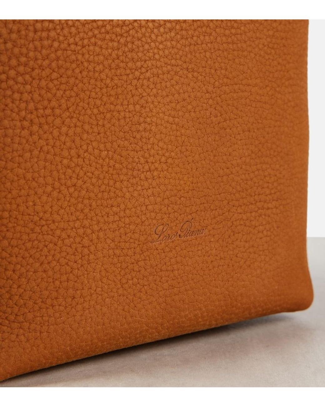 Loro Piana Brown Bale Small Leather Tote Bag
