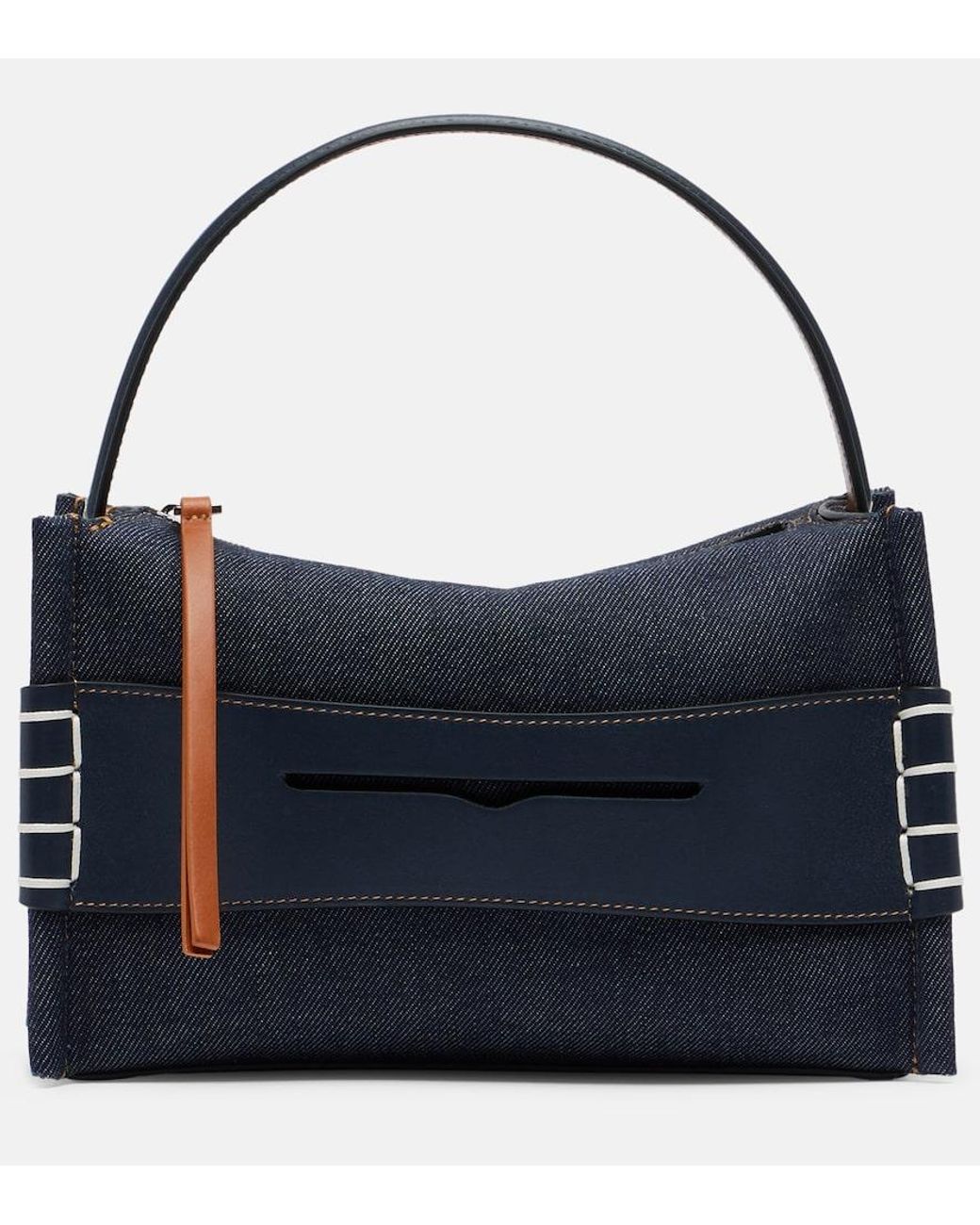 J.W. Anderson Blue Loafer Small Denim Shoulder Bag