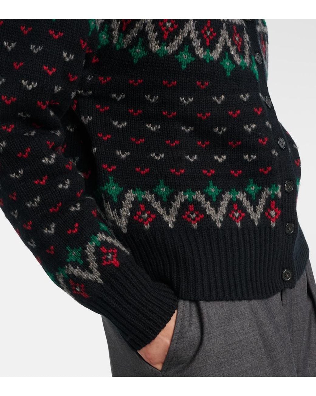 Polo Ralph Lauren Black Wool And Cotton-Blend Cardigan