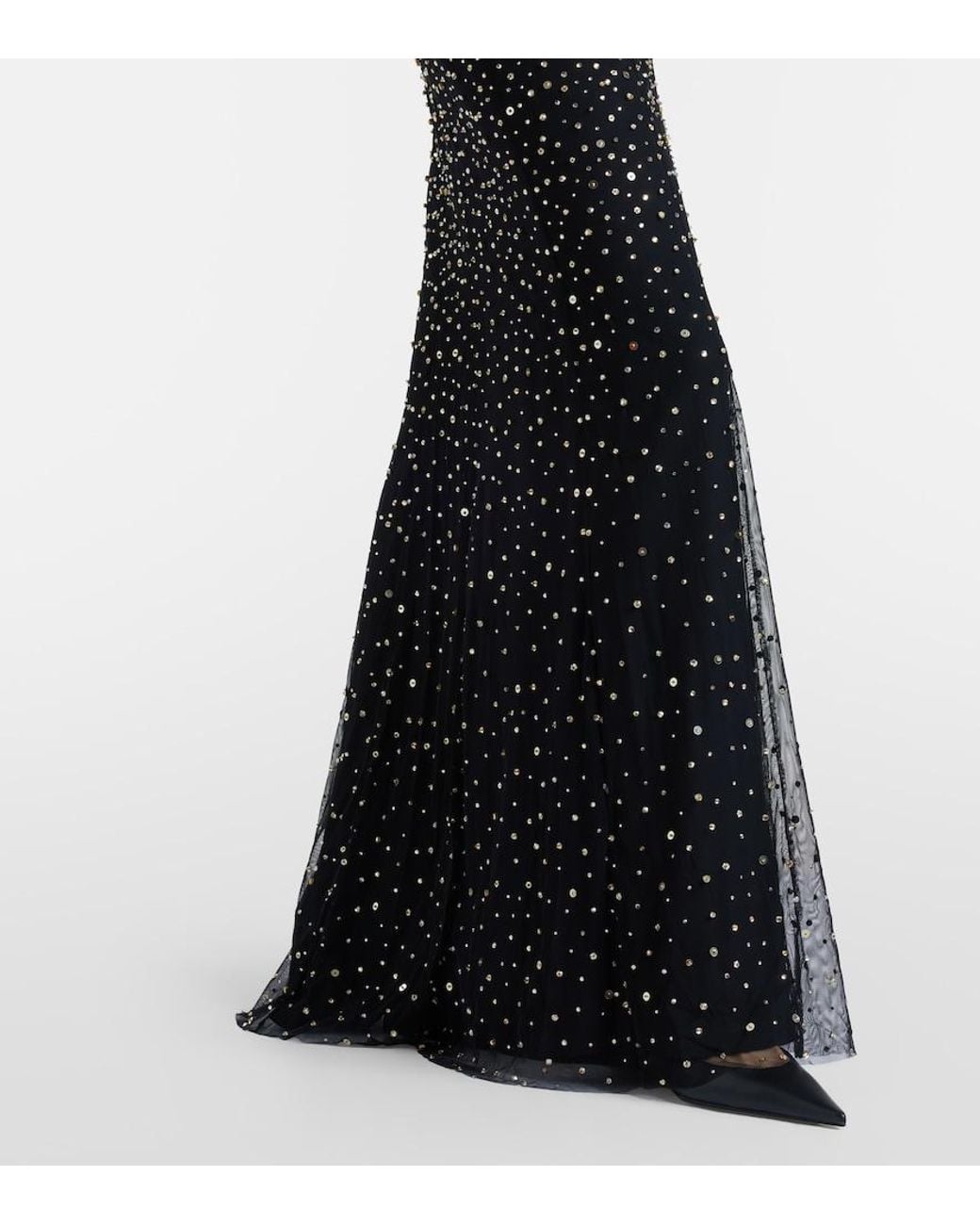 Jenny Packham Black Kiya Embellished Gown