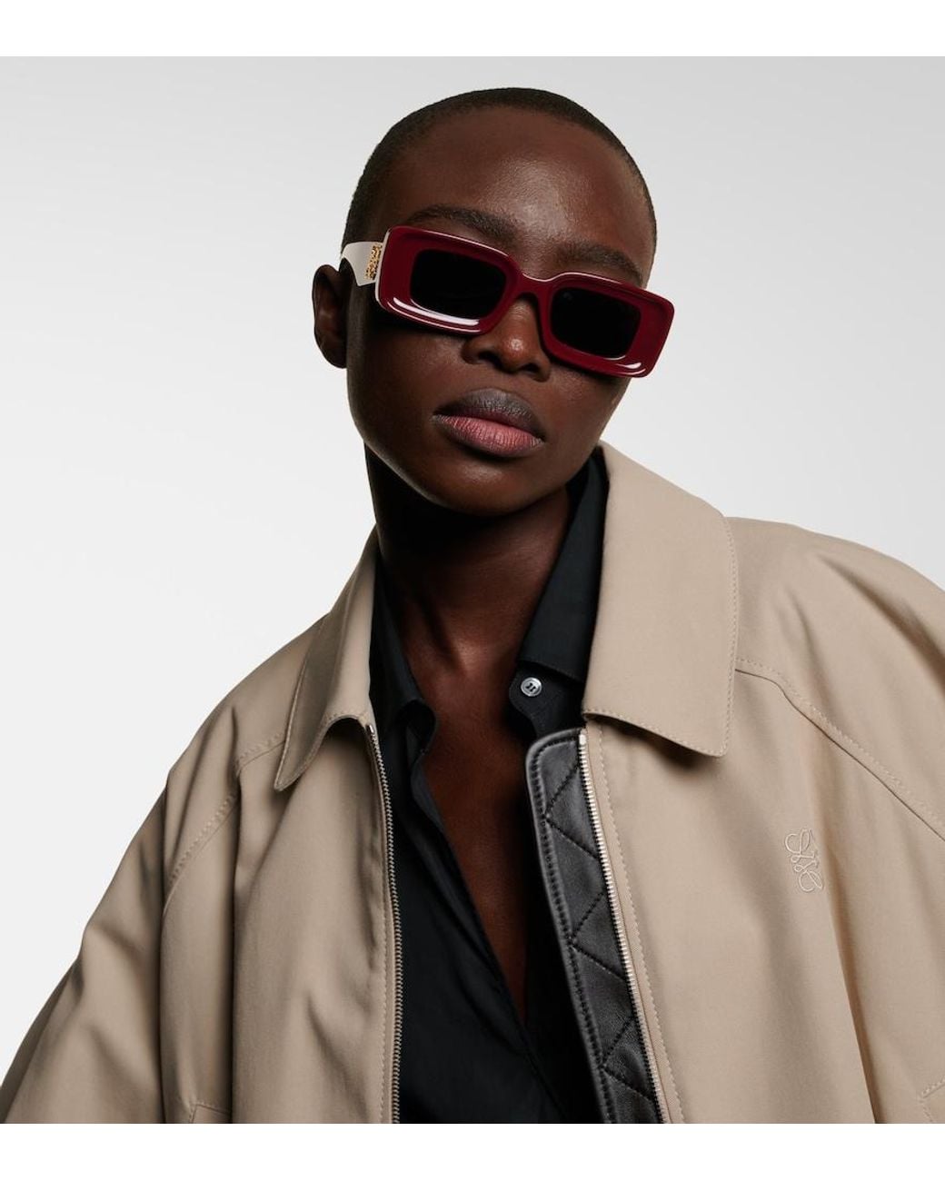 Loewe Brown Anagram Rectangular Sunglasses