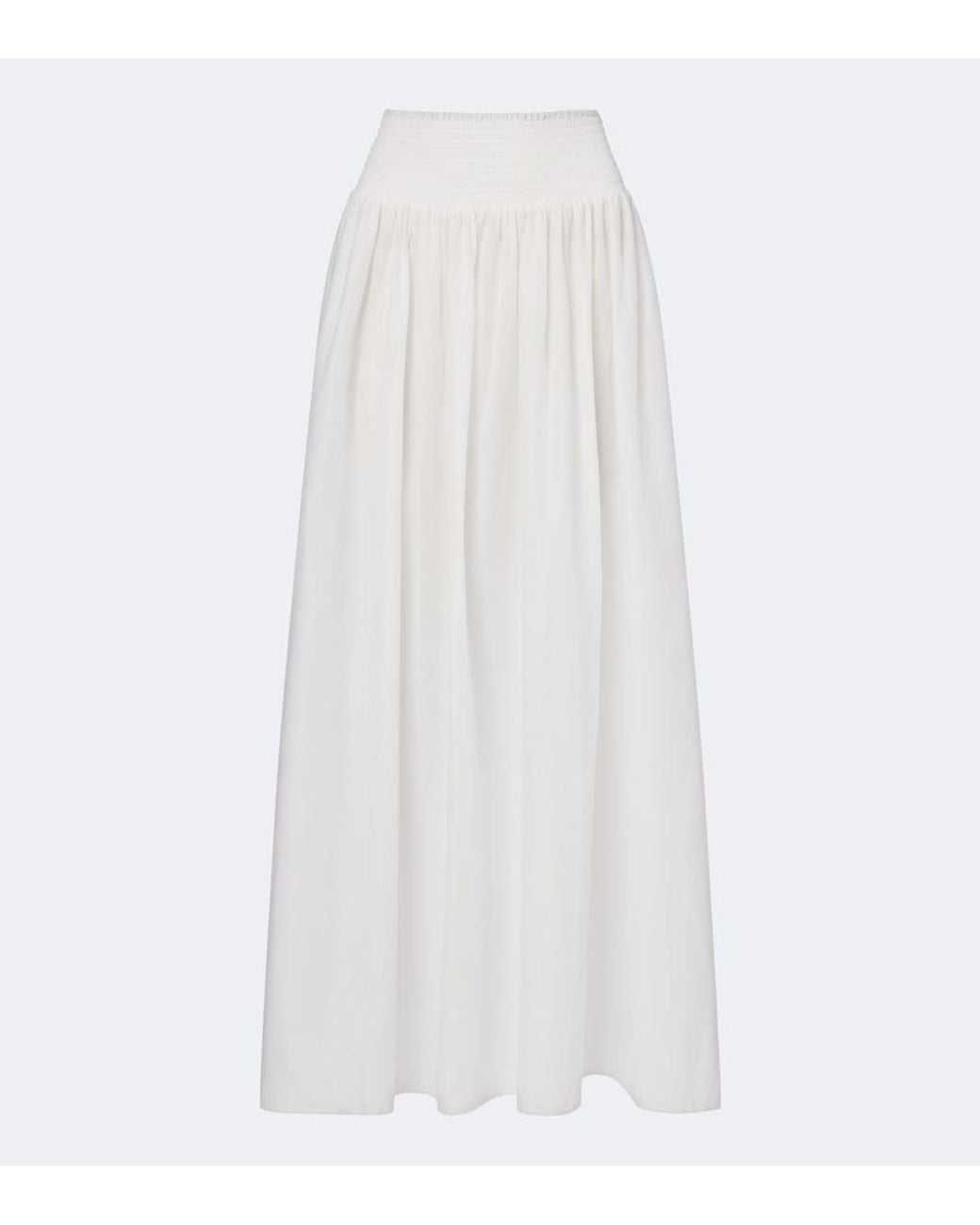 Montce White Millie Cotton Poplin Maxi Skirt