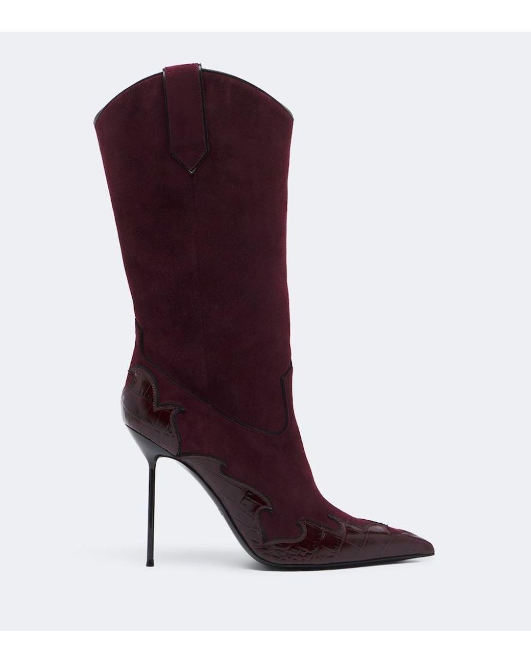 Paris Texas Red Lidia Queen Of Hearts Suede Mid-Calf Boots