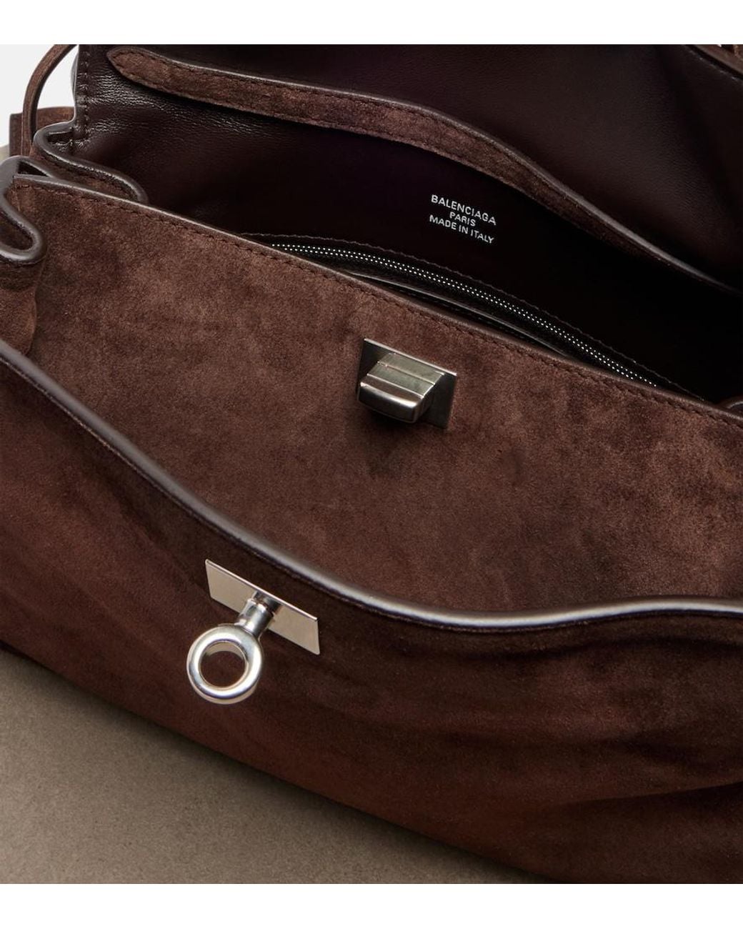 Balenciaga Brown Rodeo Small Suede Top-Handle Bag