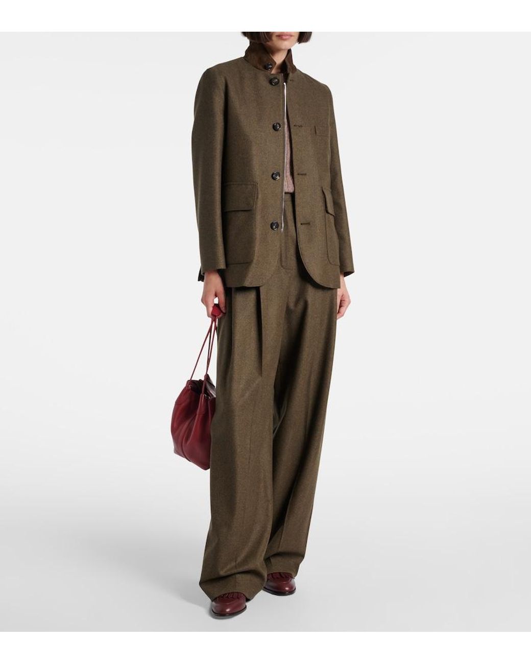 Loro Piana Green Wool And Cashmere Jacket
