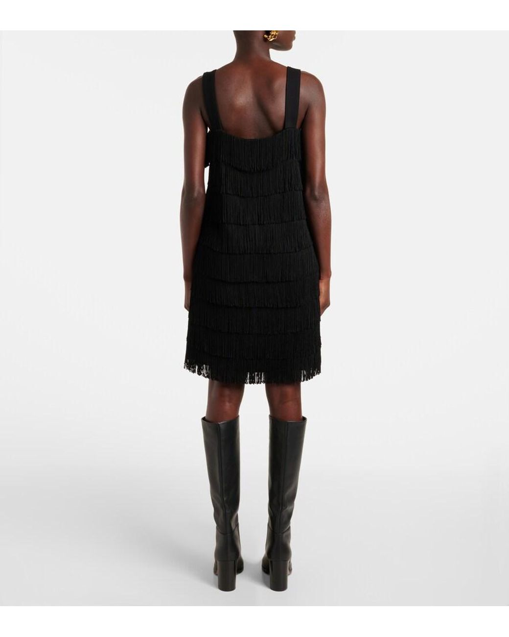 Dorothee Schumacher Black Emotional Essence Fringed Minidress
