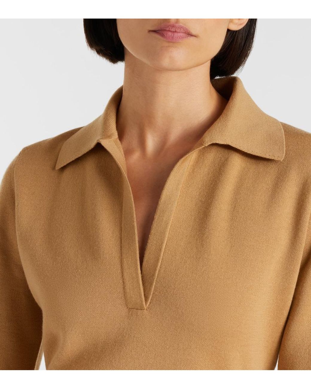 Gabriela Hearst Natural Wool And Silk Polo Dress