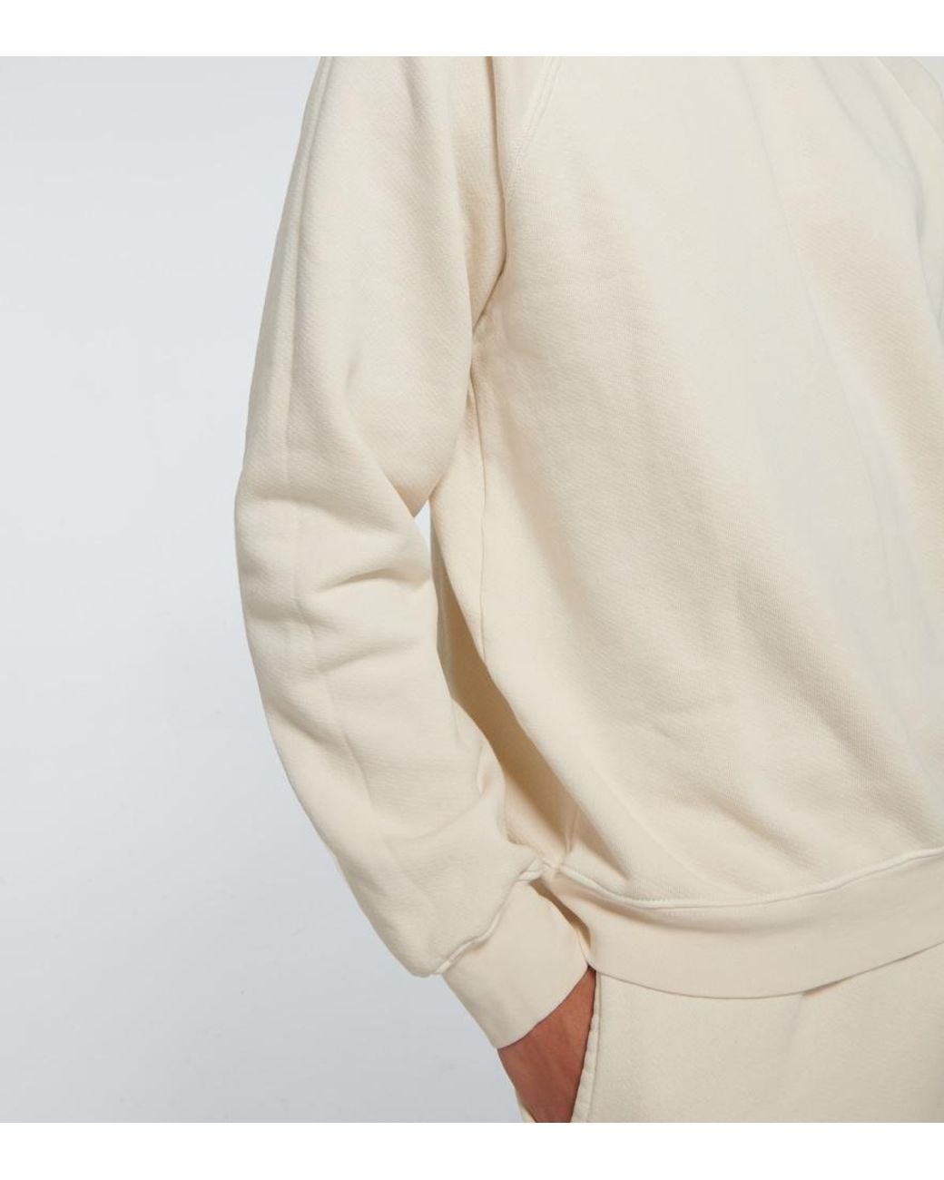 Les Tien White Classic Cotton Raglan Sweatshirt for men