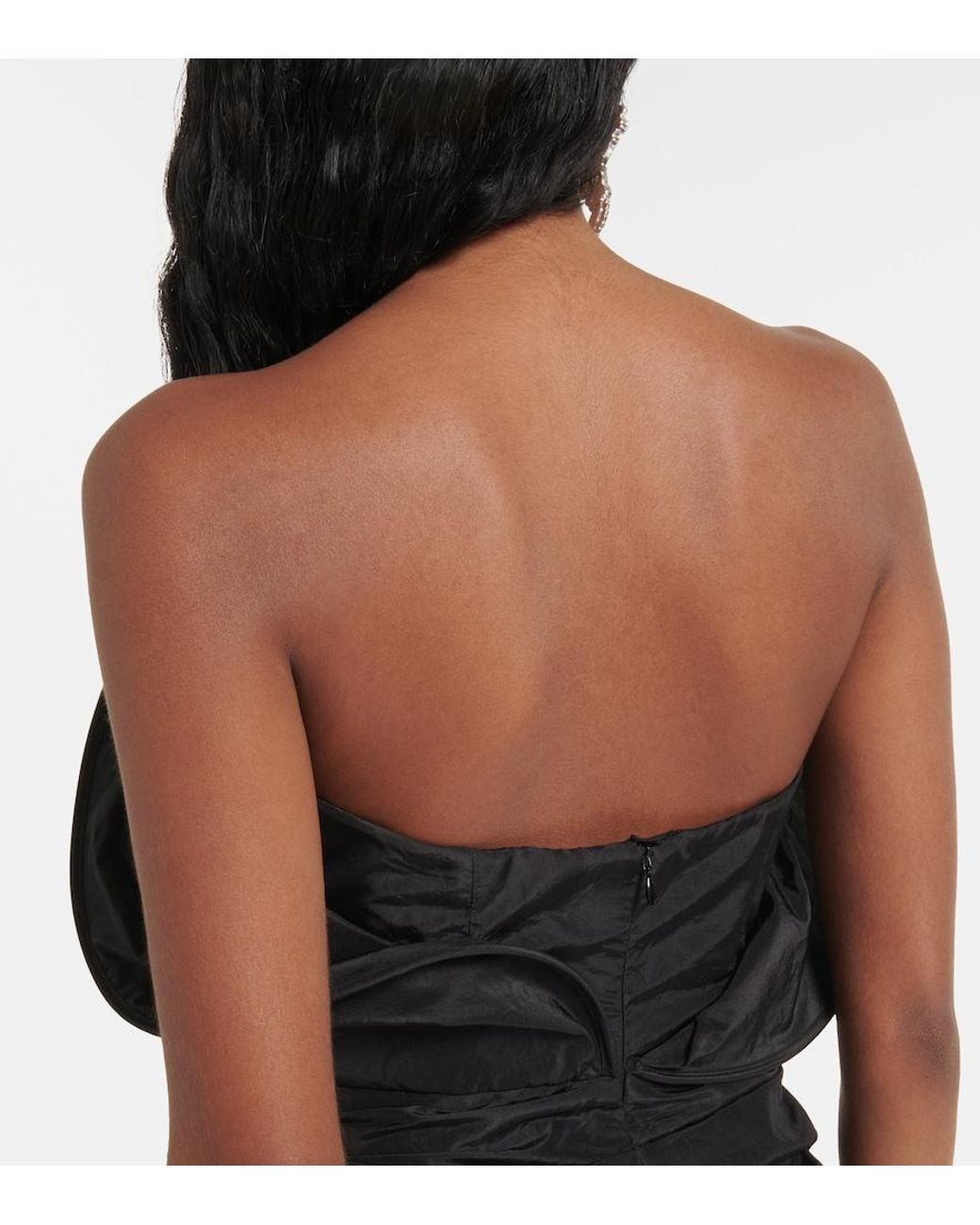 Magda Butrym Black Silk Taffeta Minidress