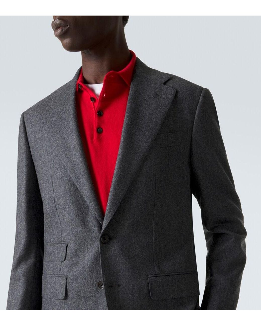 Thom Sweeney Blue Wool Flannel Suit for men