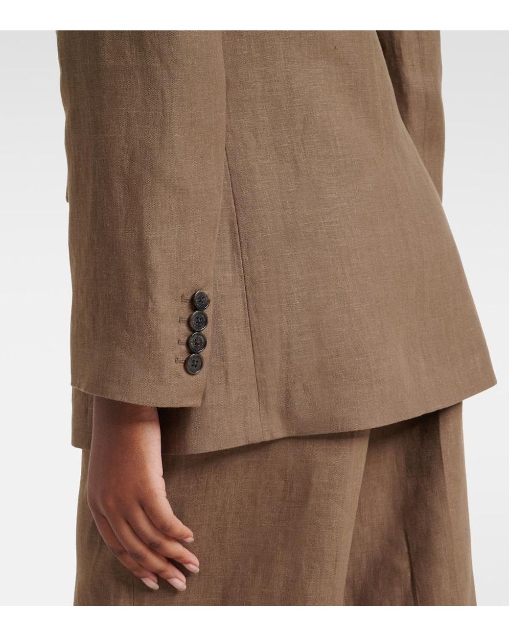 Ralph Lauren Brown Marcy Linen Blazer