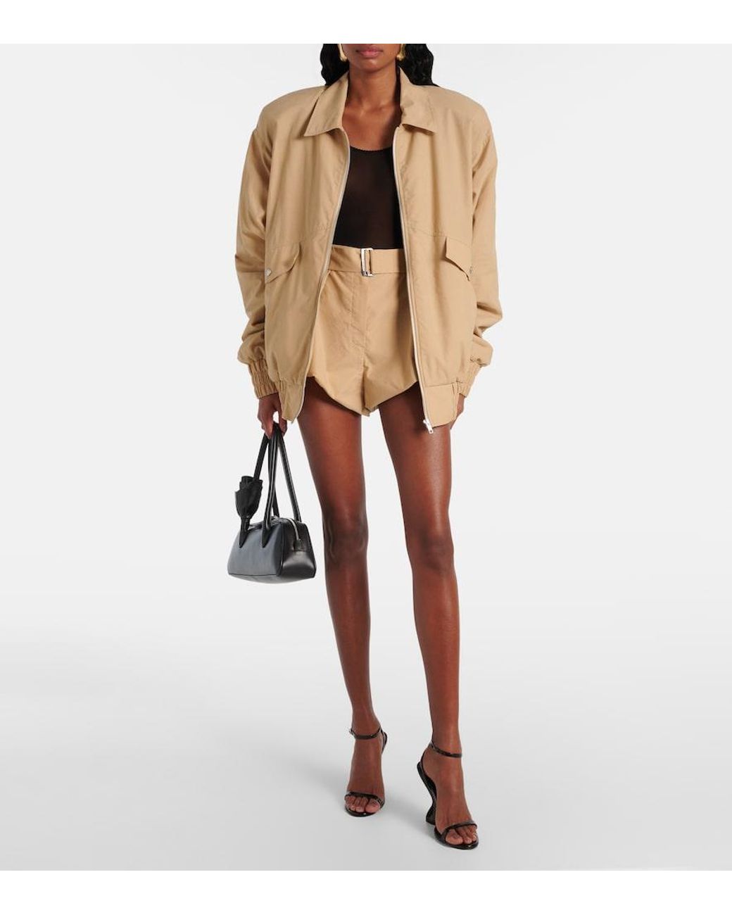 Magda Butrym Gray Semi-Sheer Scalloped Bodysuit