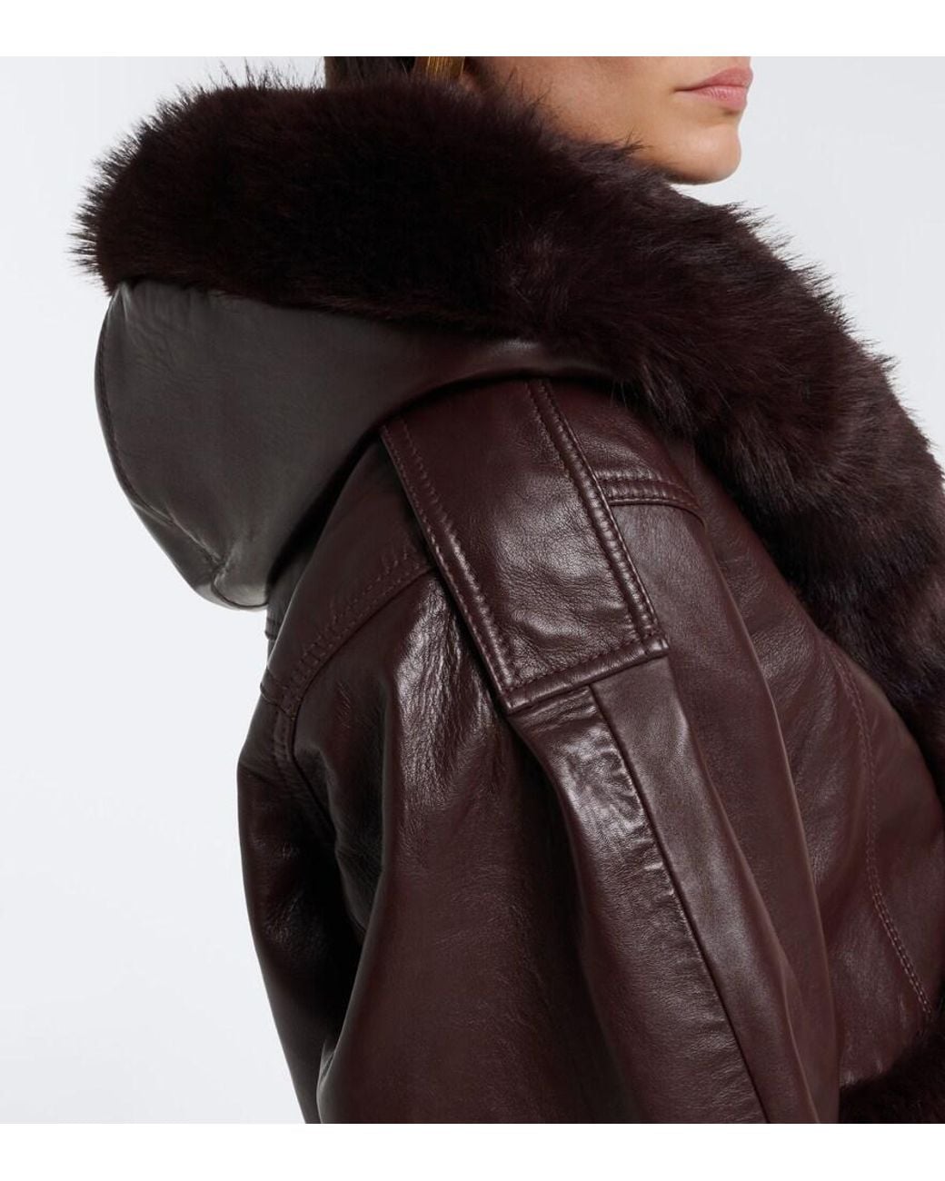 retroféte Black Jia Cropped Leather Jacket