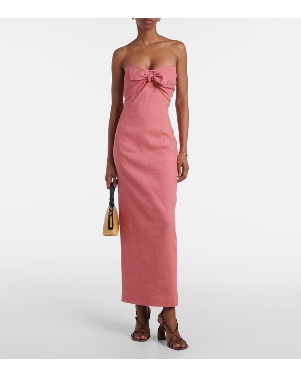 TOVE Pink Rahel Linen And Cotton-Blend Maxi Dress