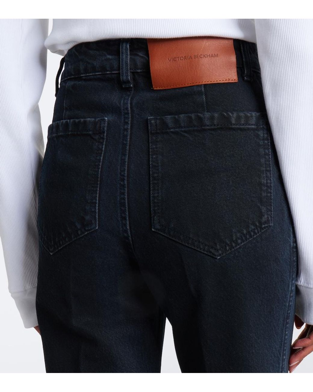 Victoria Beckham Blue Alina Wide-Leg Jeans