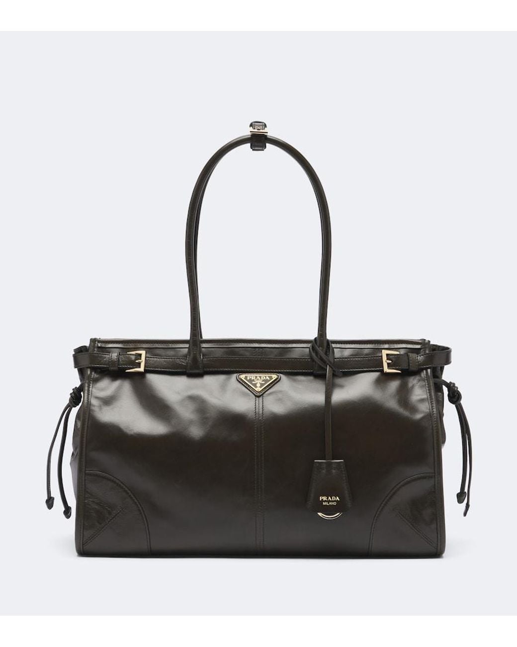 Prada Black Bonnie Large Leather Shoulder Bag