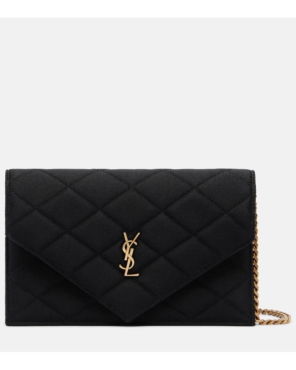 Saint Laurent Black Paris Mini Quilted Satin Shoulder Bag
