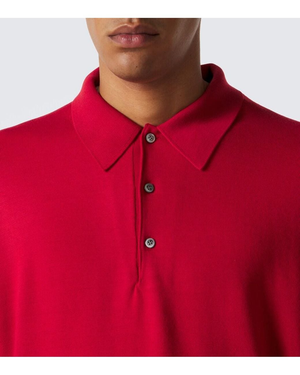 A.PRESSE Red Wool Polo Sweater for men