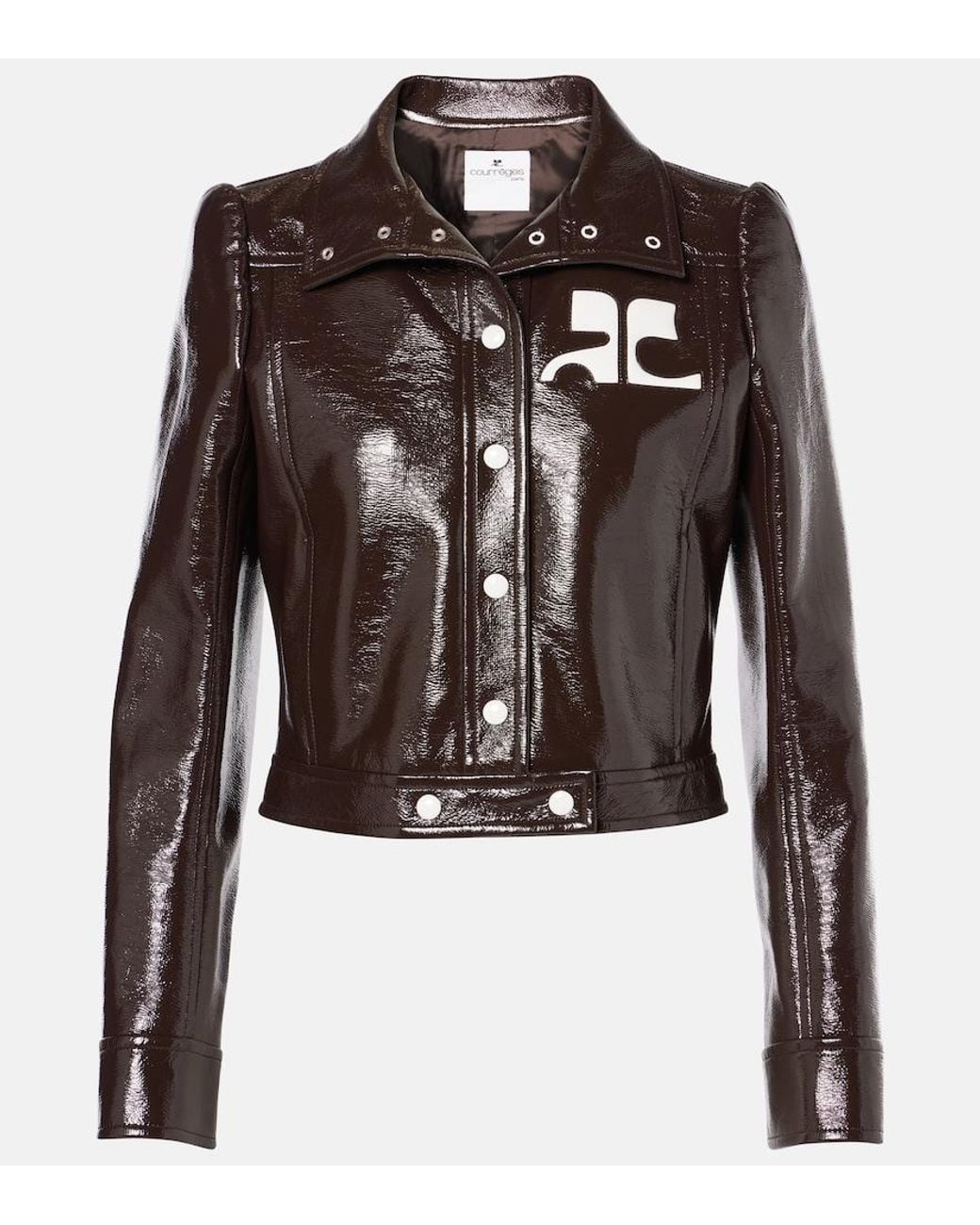 Courreges Black Reedition Vinyl Jacket