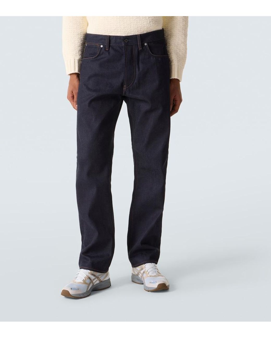 Stone Island Blue Mid-Rise Straight Jeans for men