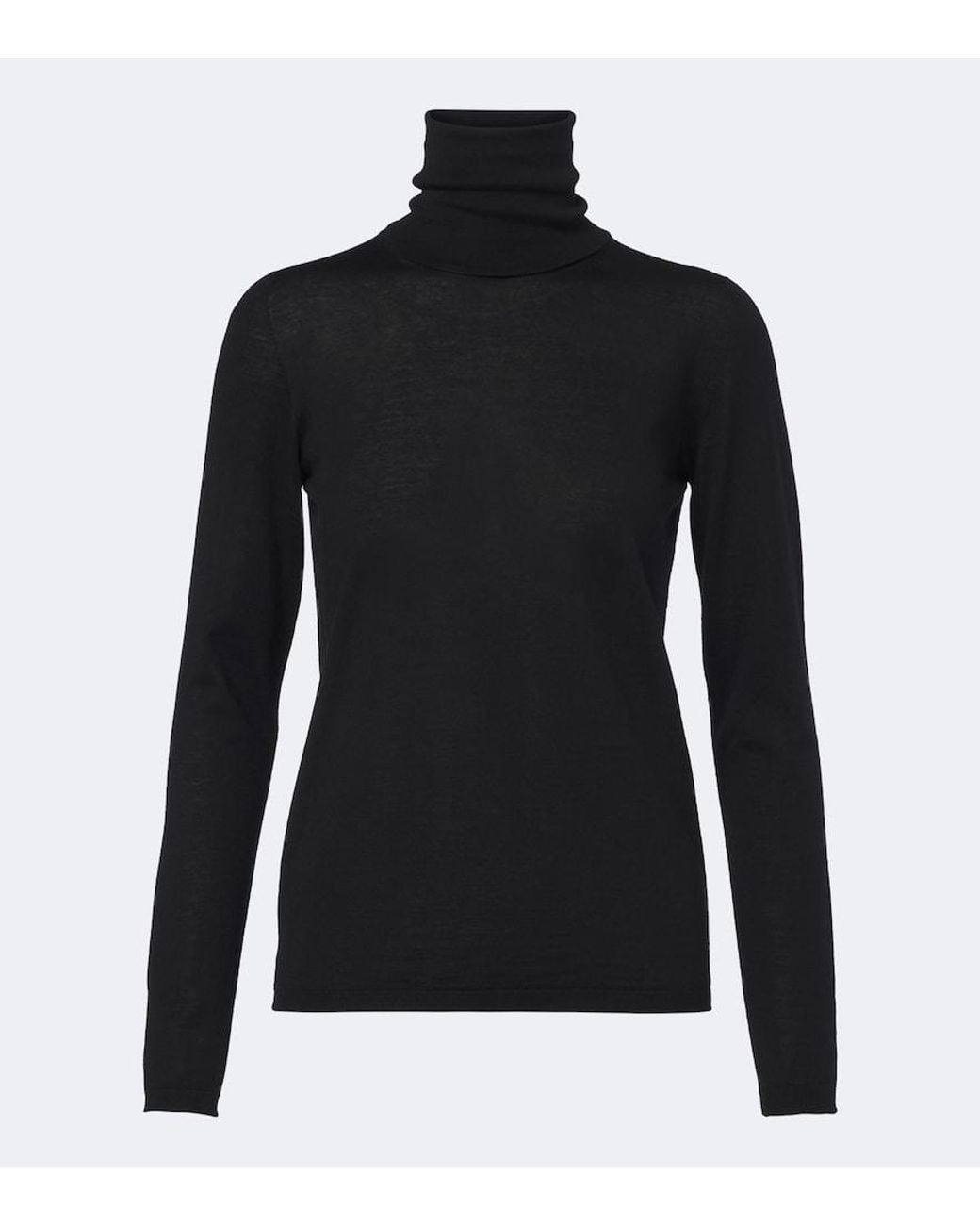 Max Mara Black Virgin Wool Turtleneck Sweater