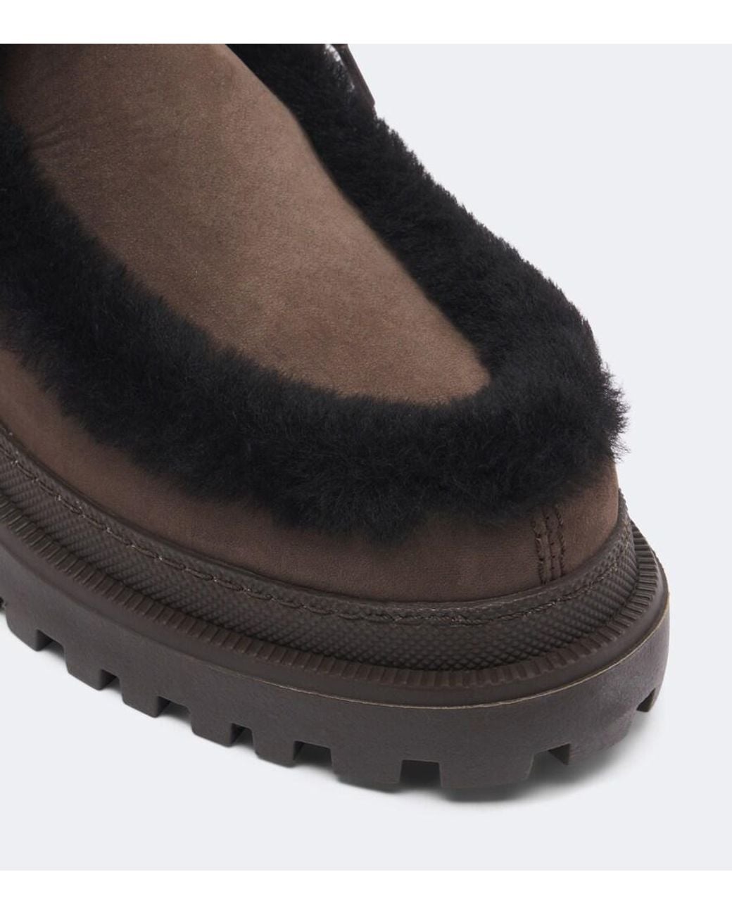 Yves Salomon Black Shearling-Lined Suede Ankle Boots