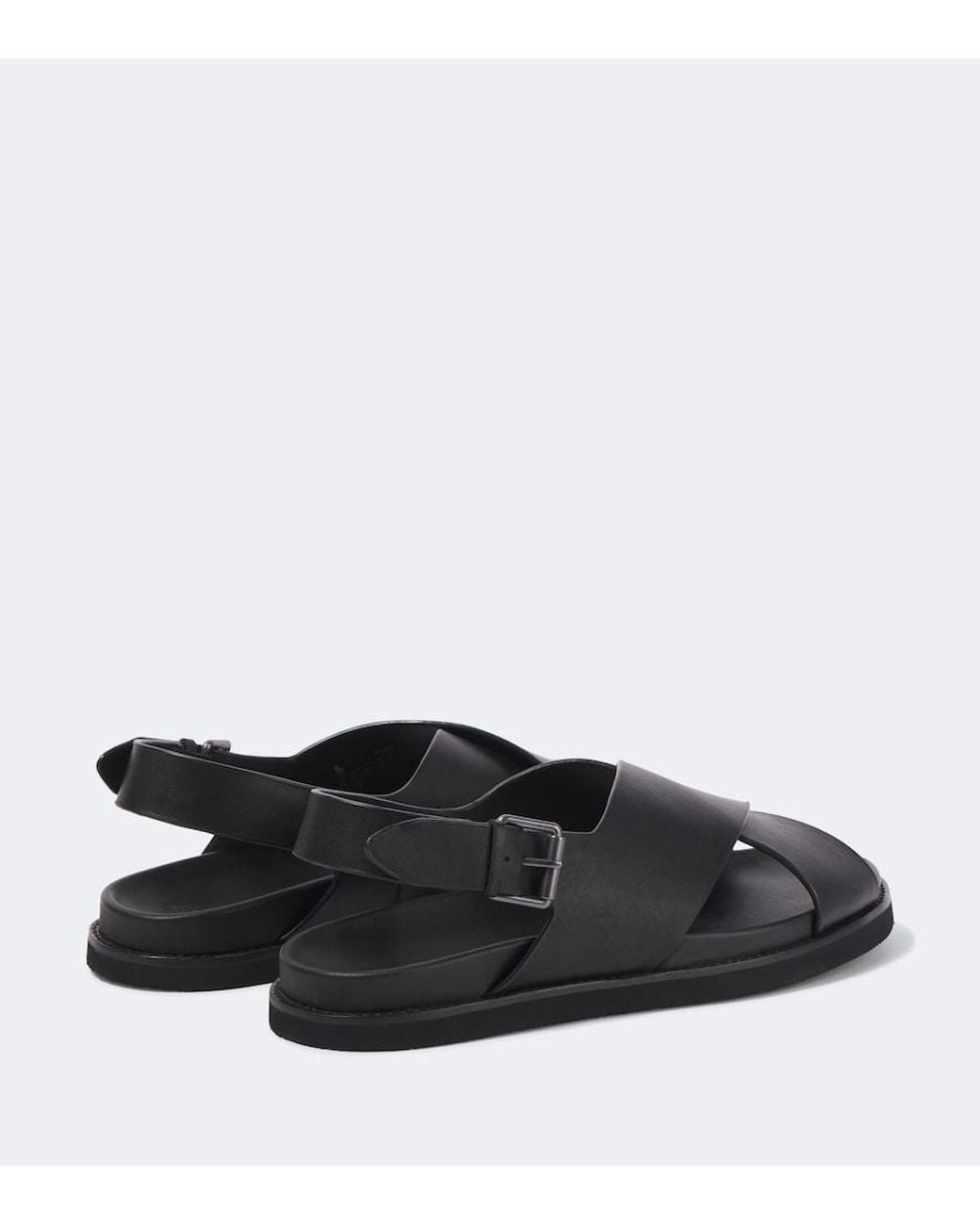 Polo Ralph Lauren Black Zane Leather Slingback Sandals for men