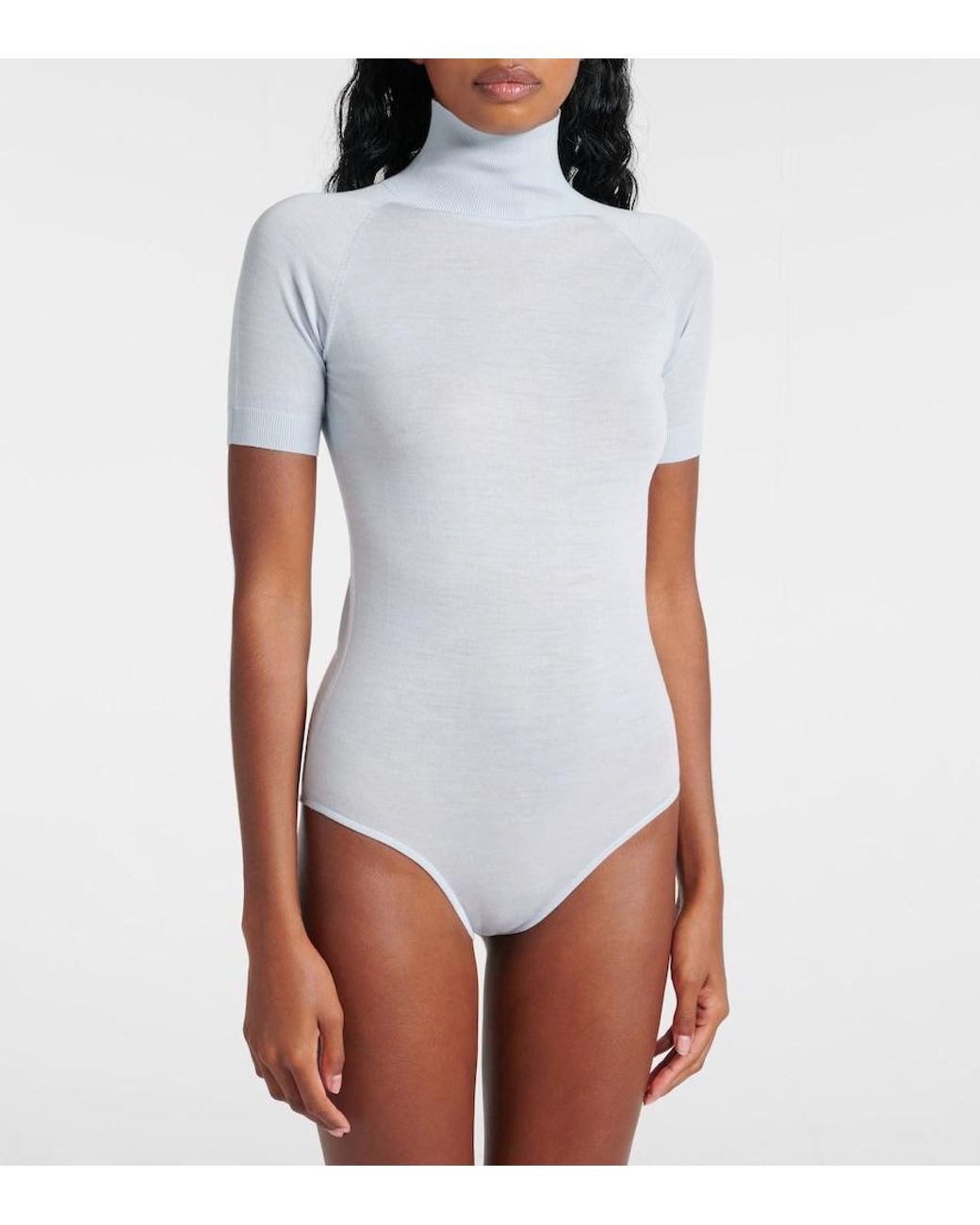 Alaïa White Wool Bodysuit
