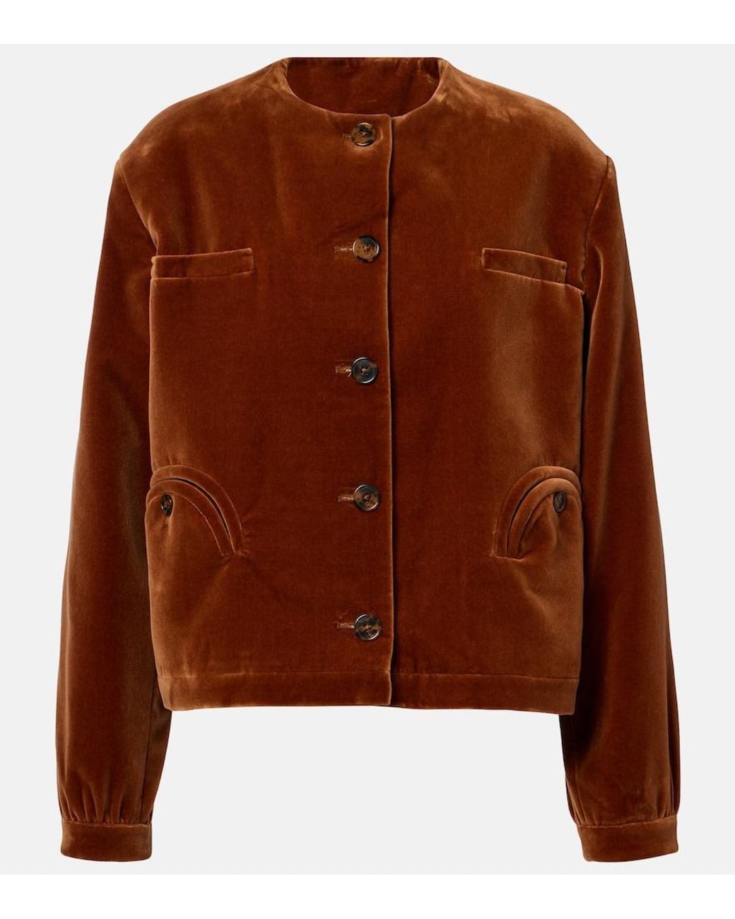 Blazé Milano Brown Gliss Cotton Velvet Jacket