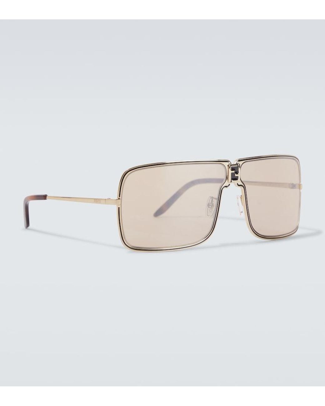 Fendi Eckige Sonnenbrille Ness in Natural für Herren