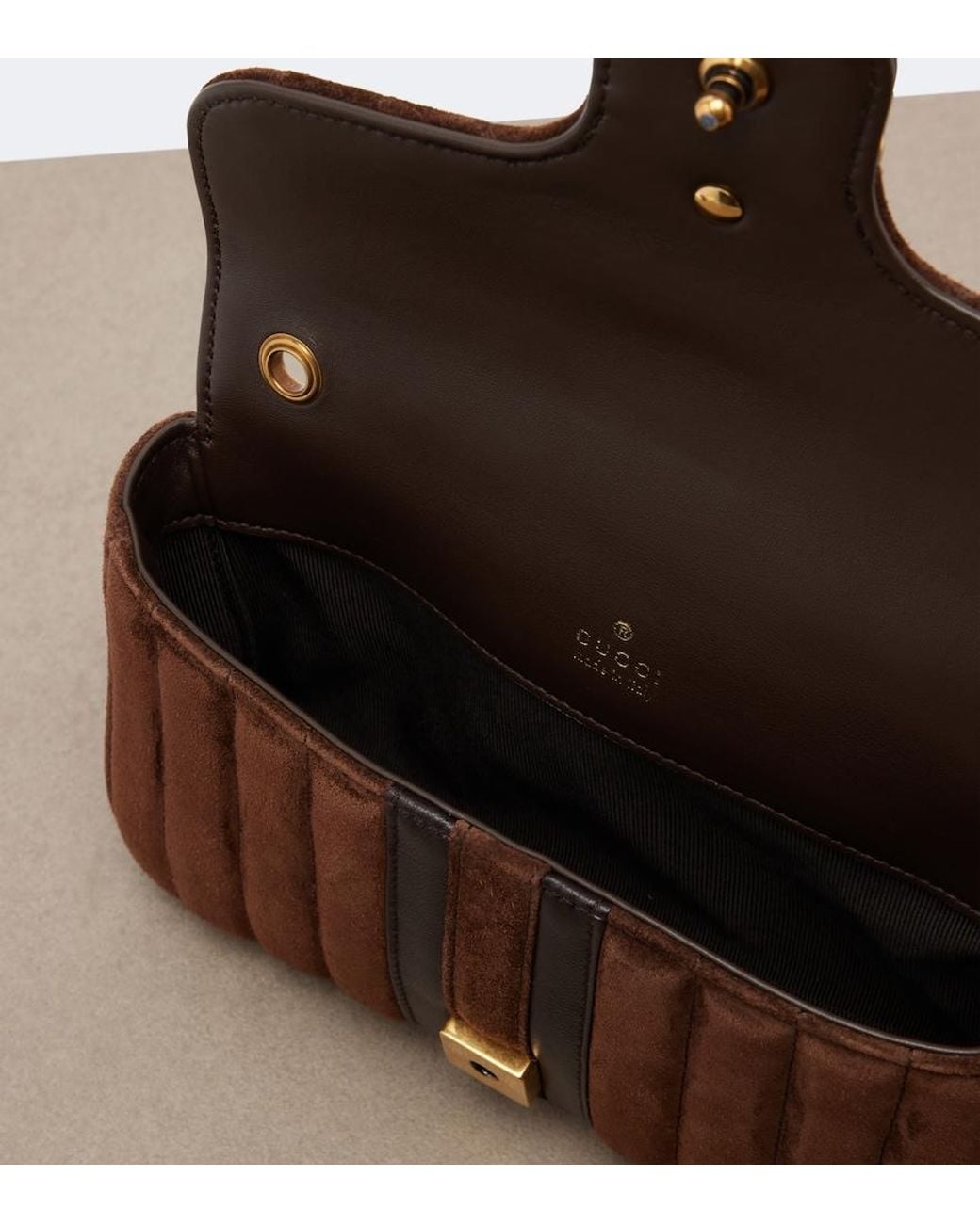 Gucci Brown Jetset Gg Marmont Small Shoulder Bag