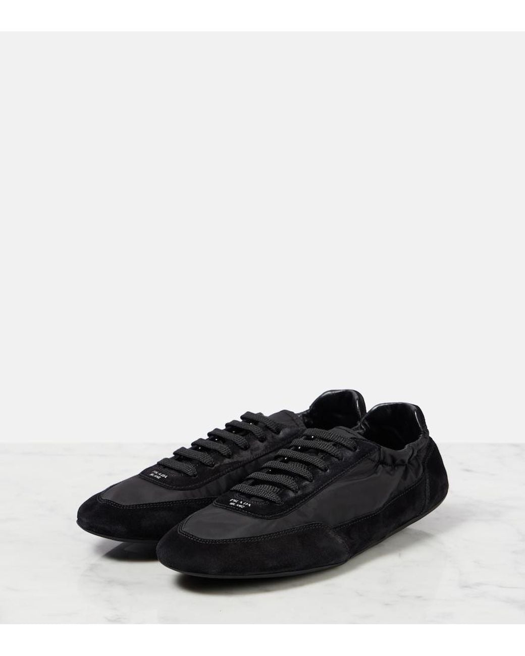 Prada Black Re-Nylon-Suede Sneakers