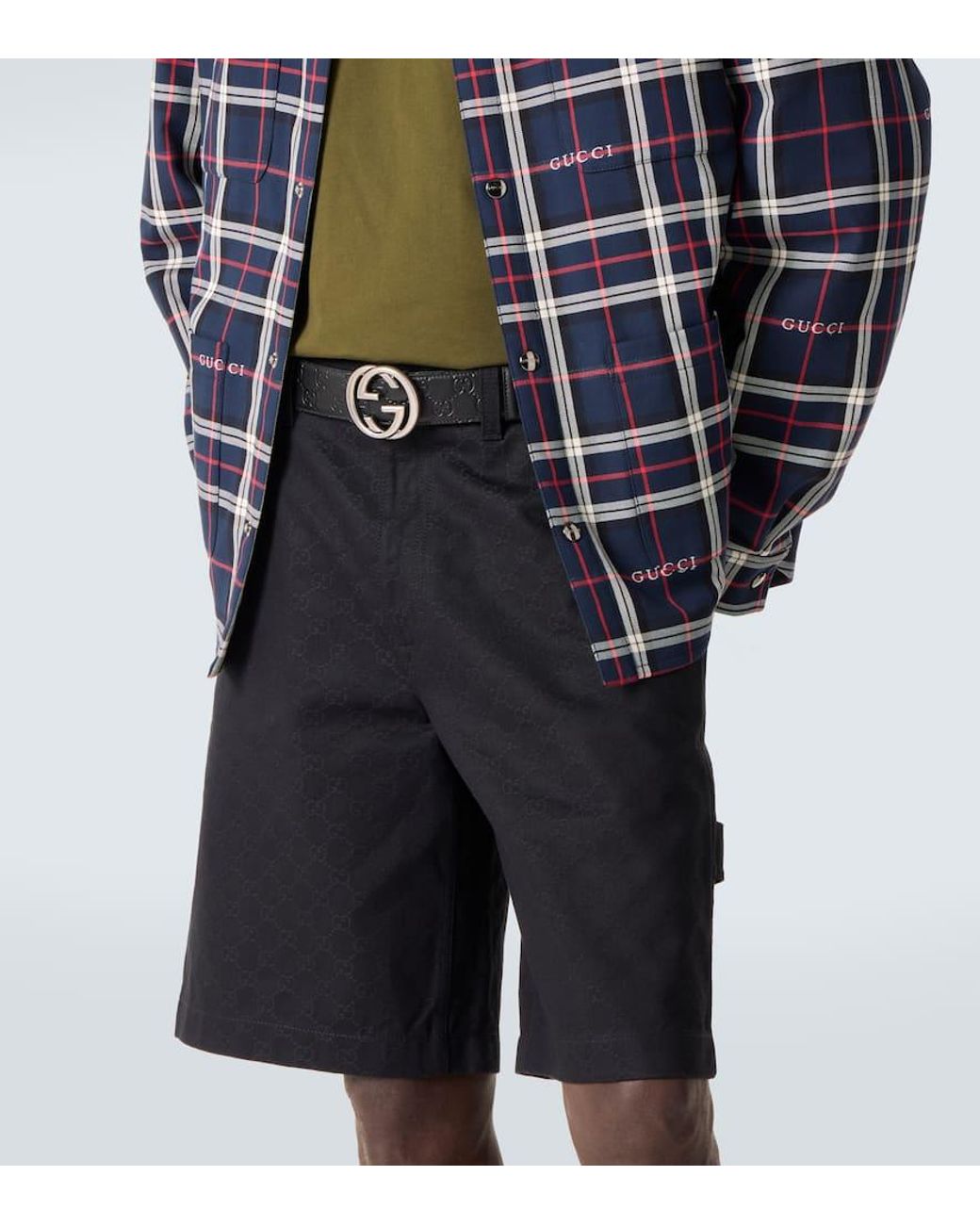 Gucci Black Interlocking G Reversible Leather Belt for men