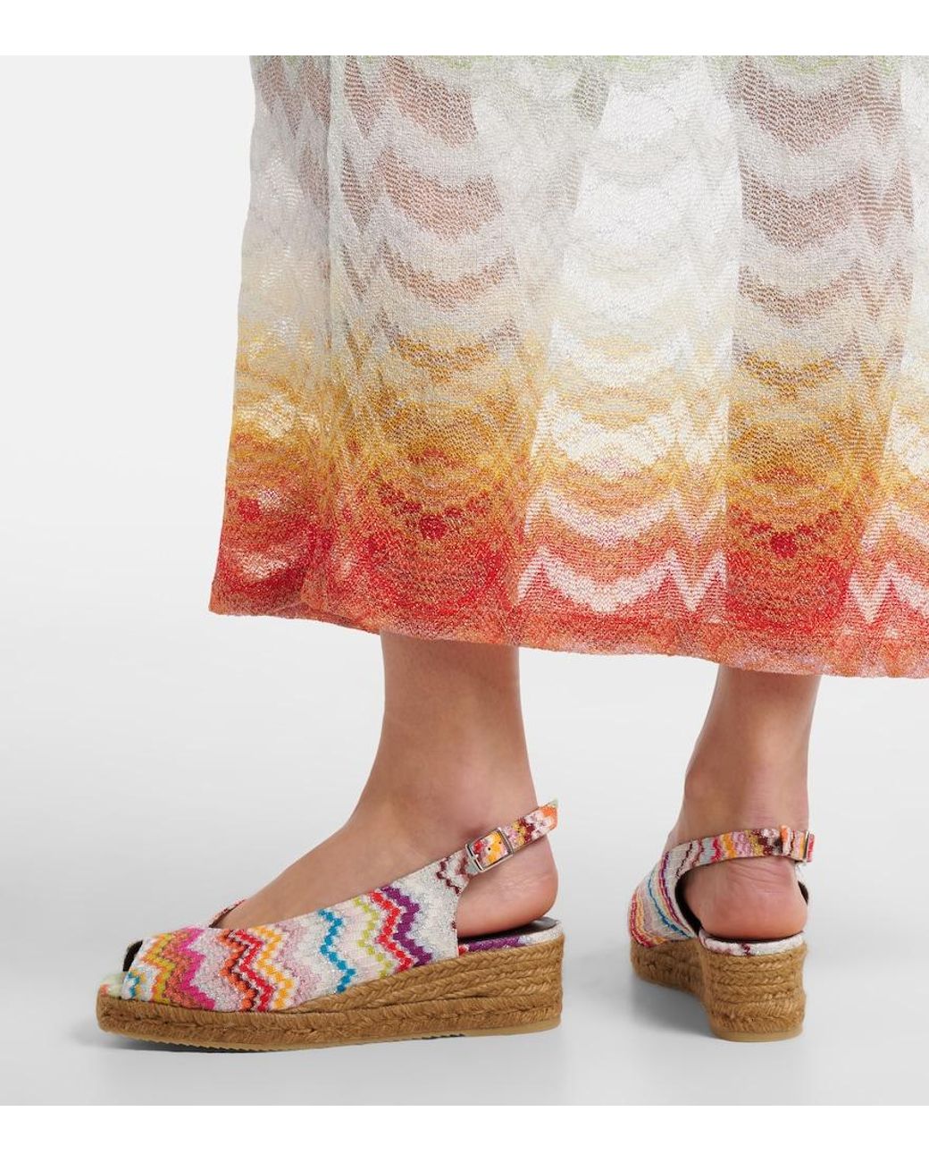 Missoni Multicolor Joy 30 Zigzag Lame Espadrille Wedges