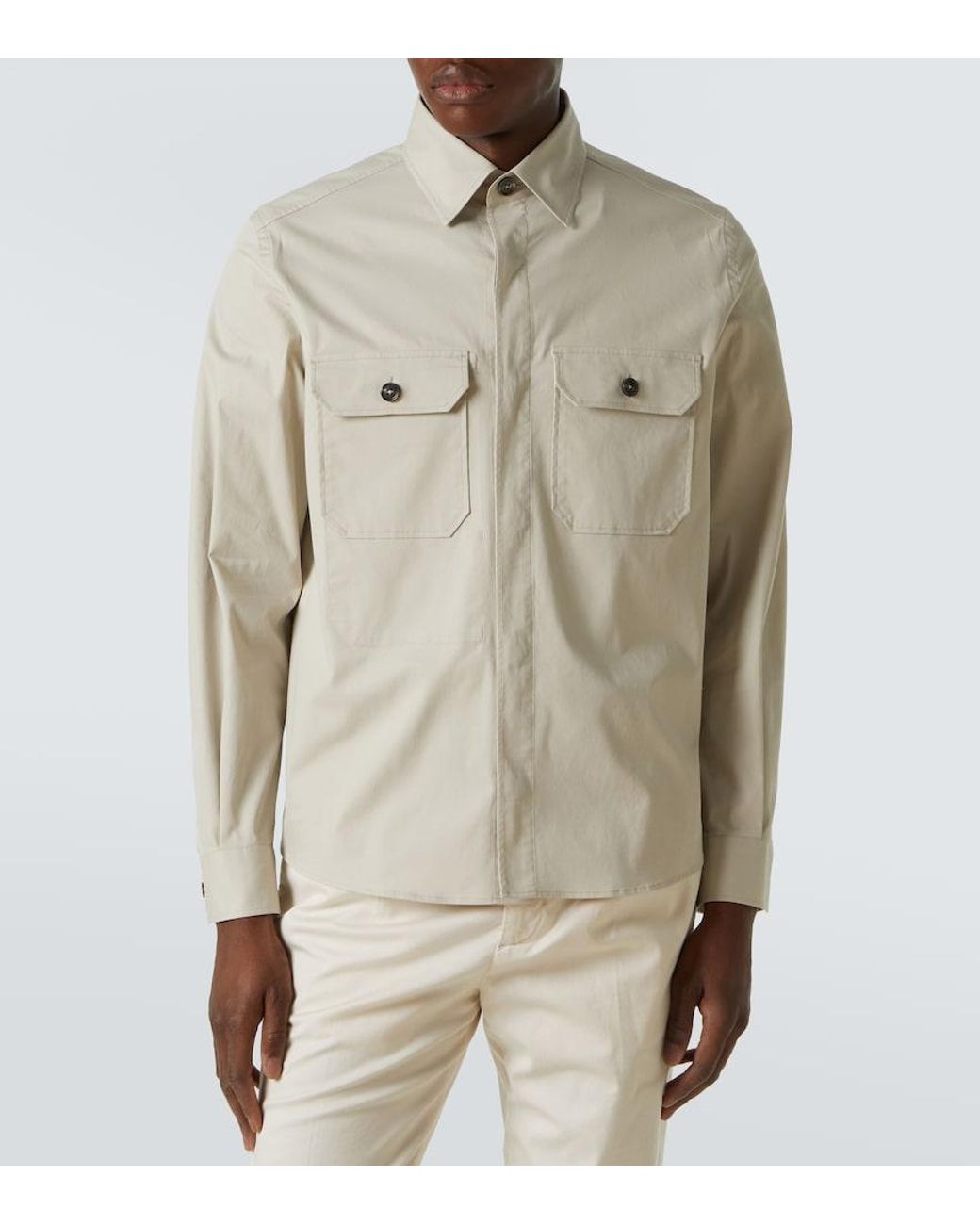 Zegna Natural Cotton-Blend Overshirt for men