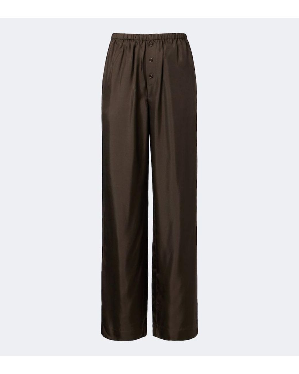 Rohe Brown Silk Wide-Leg Pants