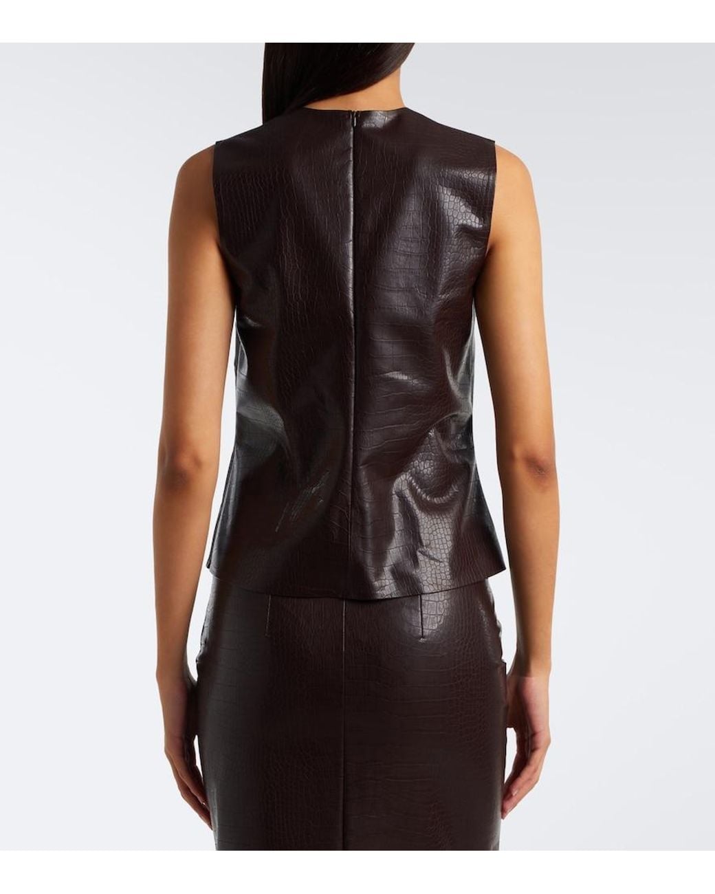 Wolford Black Croc-Effect Top