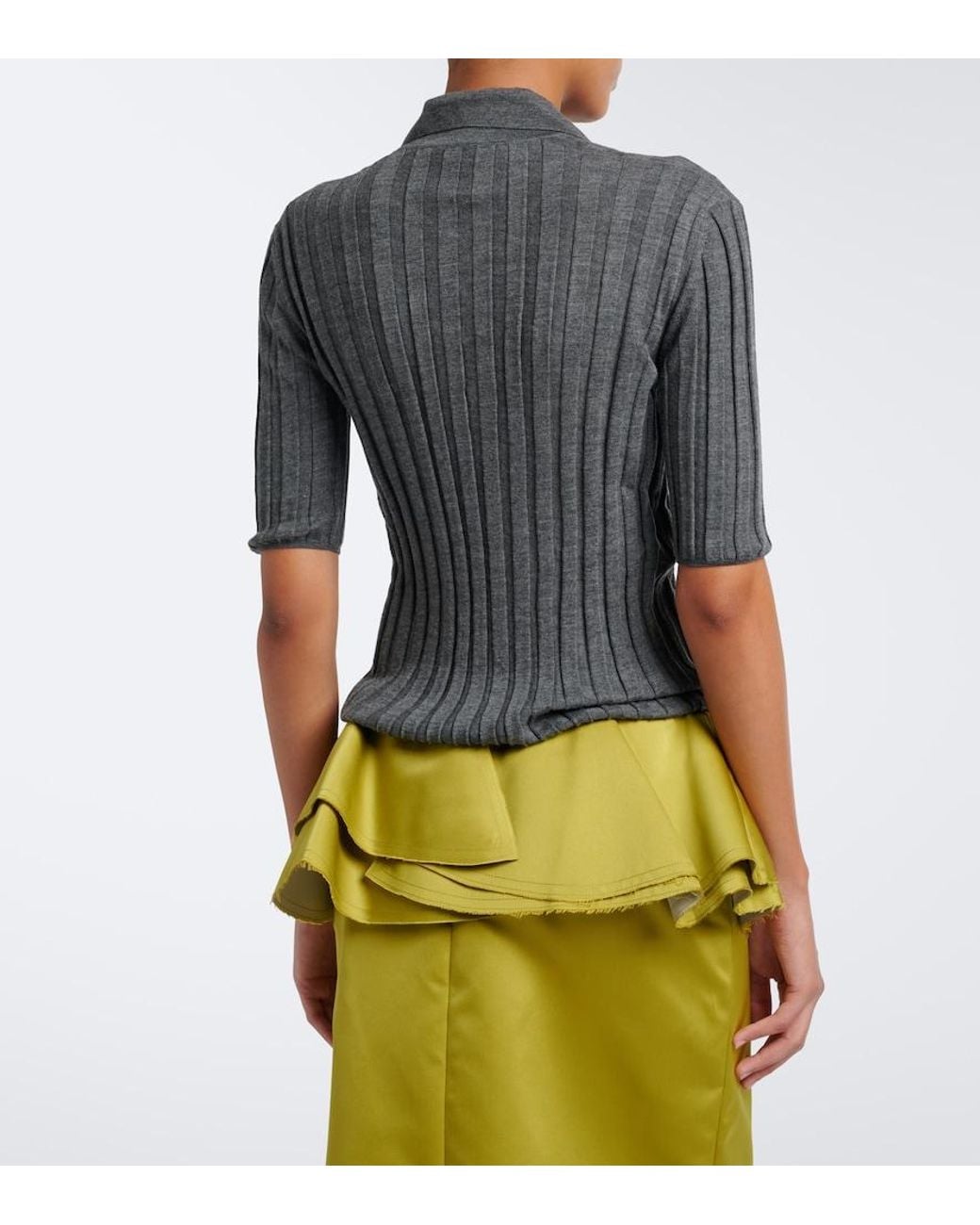 Plan C Gray Polo-Pullover Aus Wolle