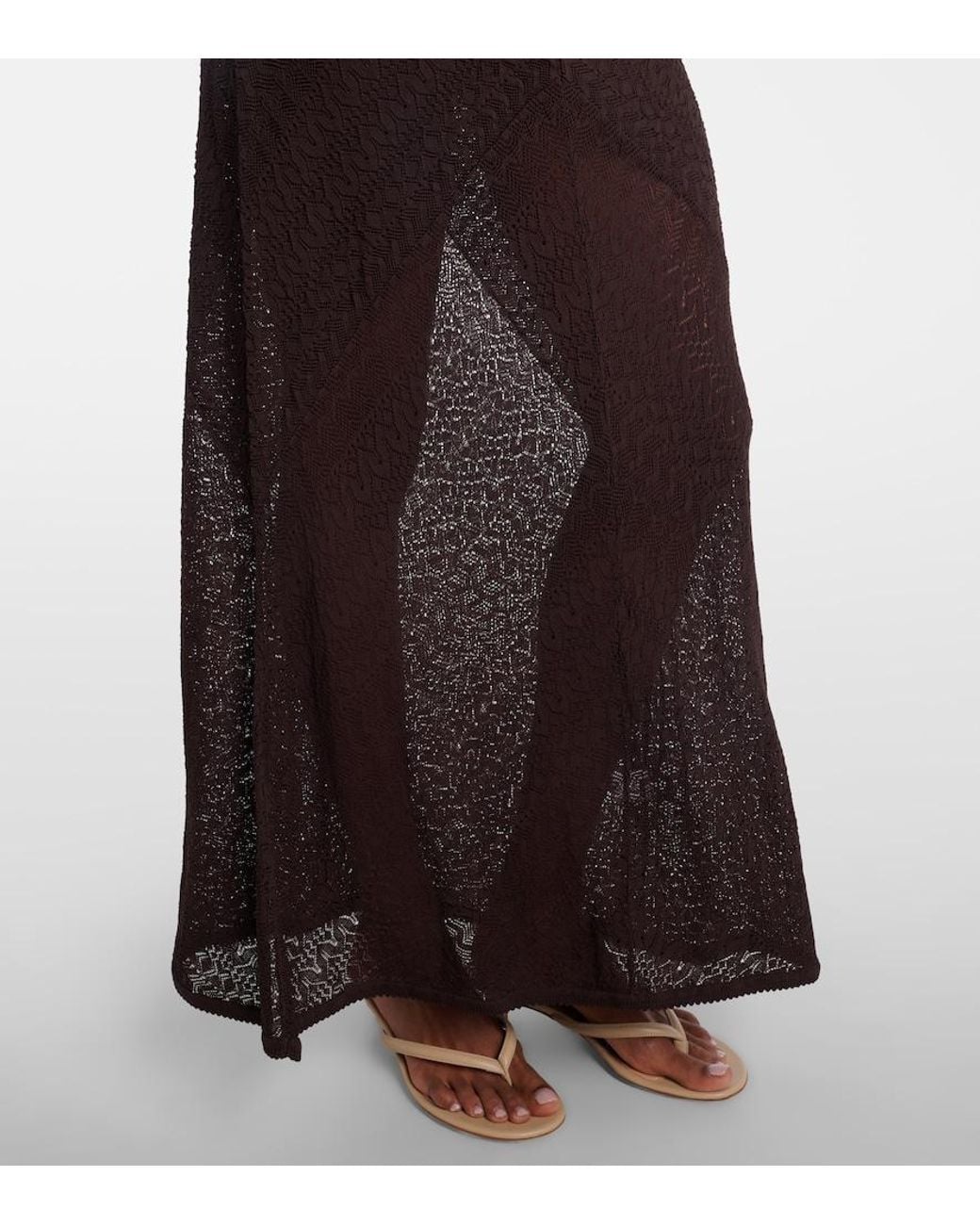 Staud Black Vera Knitted Open-Back Maxi Dress