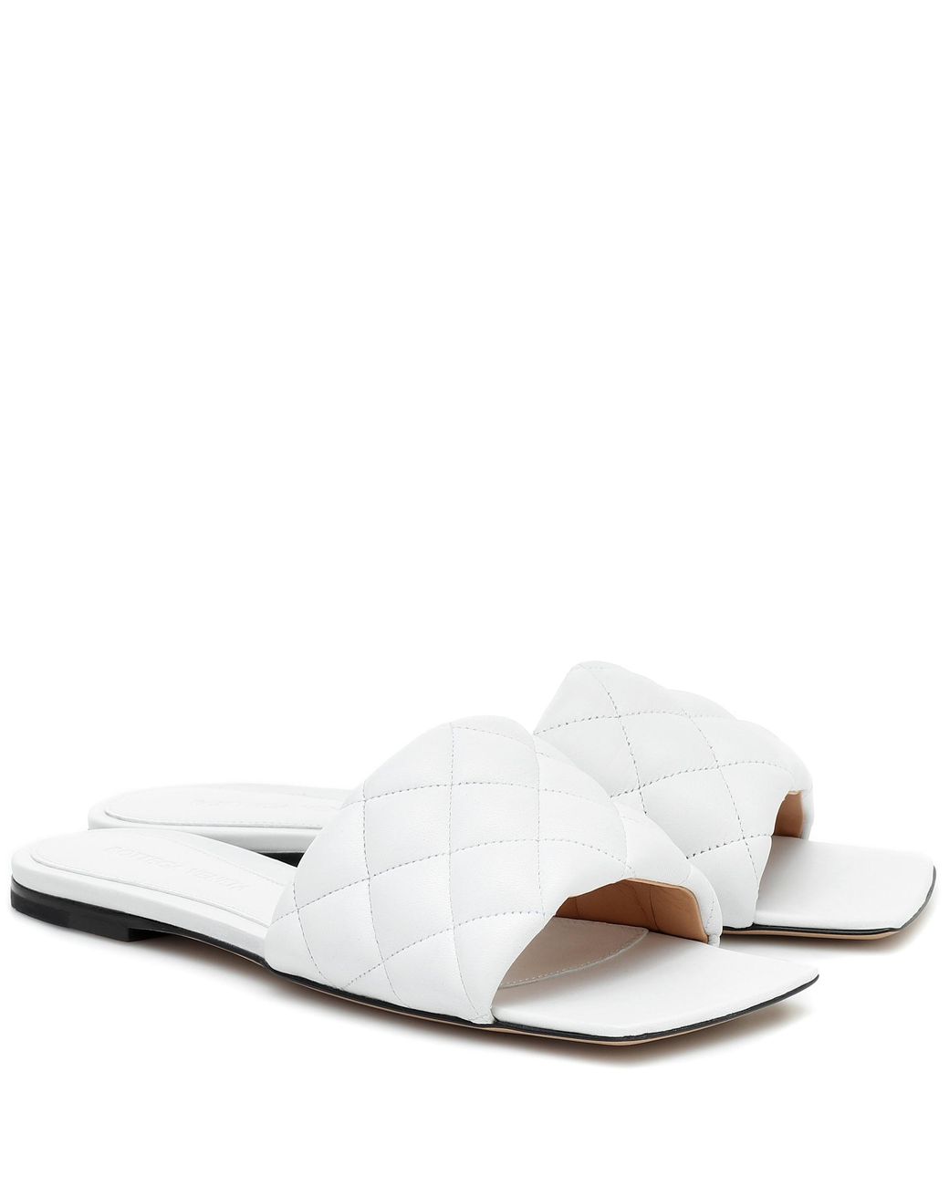 Bottega Veneta Padded Leather Sandals in White | Lyst