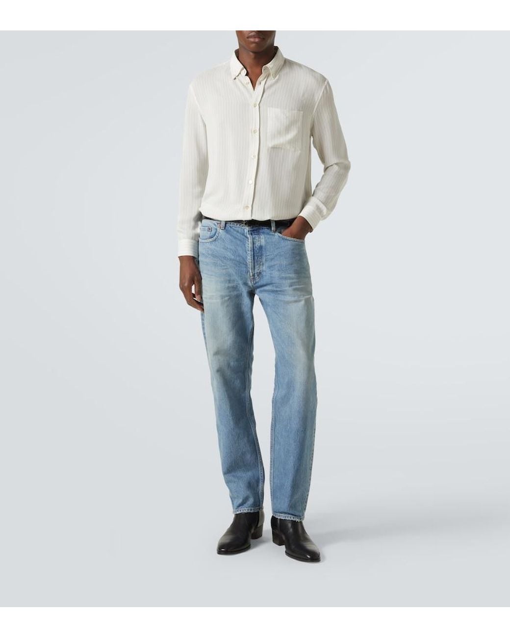 Saint Laurent Blue Mick Straight Jeans for men