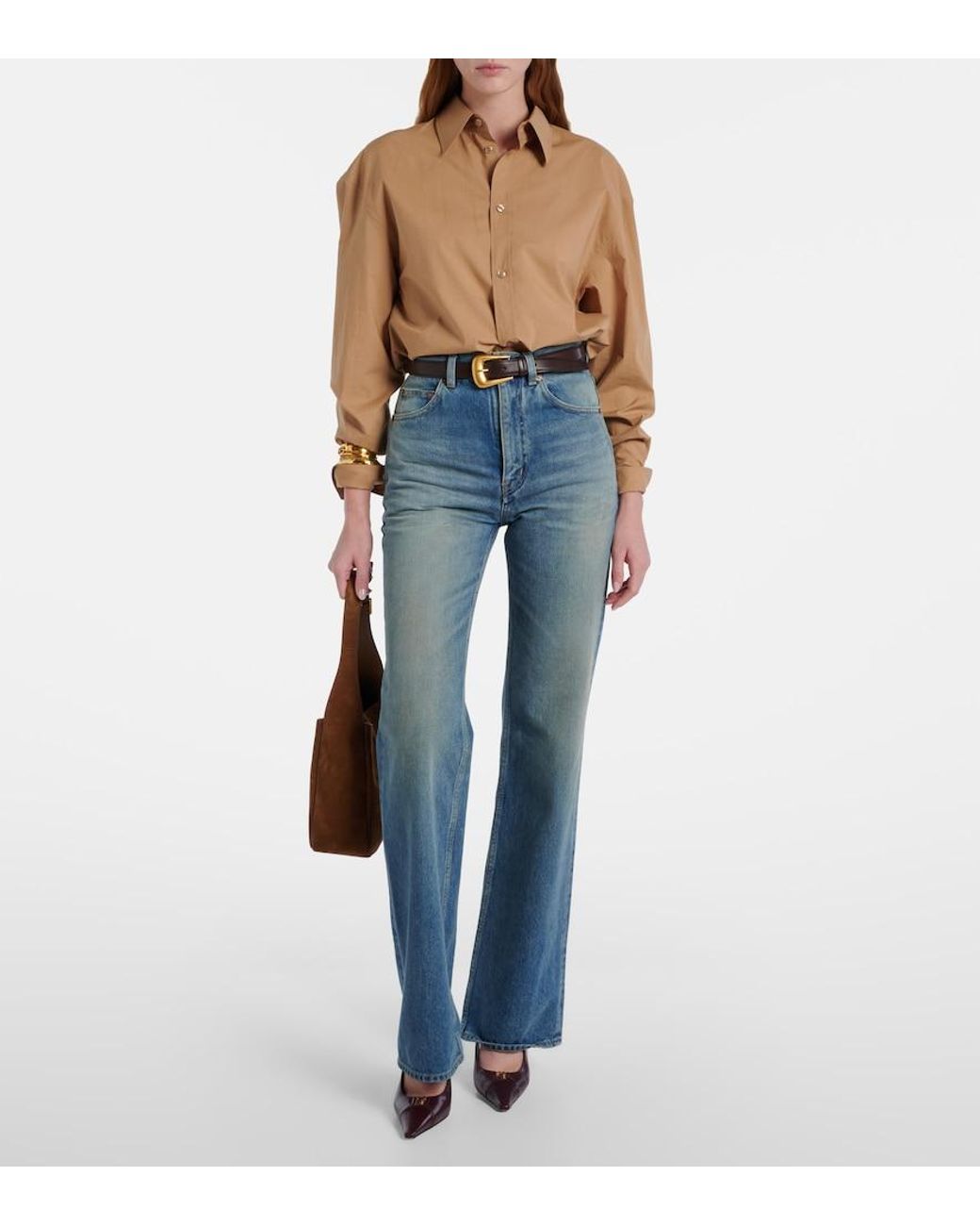 Saint Laurent Brown Le 5 A 7 Small Suede Shoulder Bag