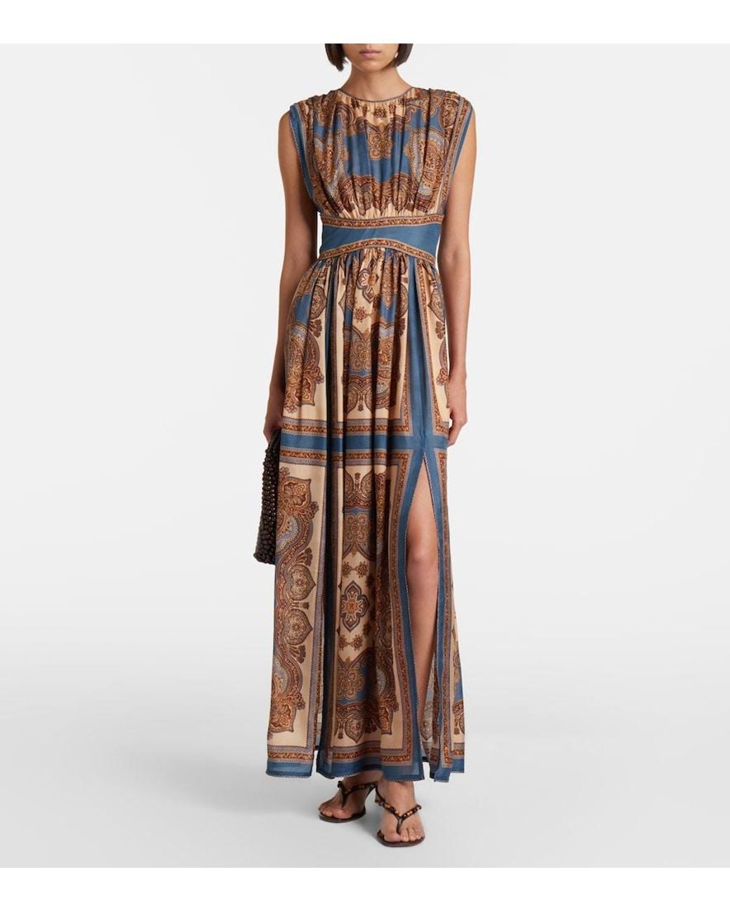 Zimmermann Brown Mahon Printed Silk Maxi Dress