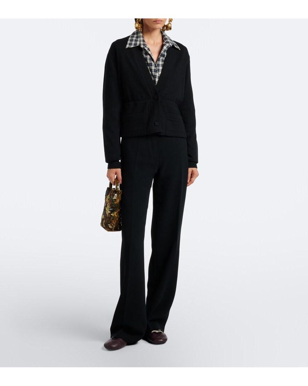 Dries Van Noten Black Wool Cardigan